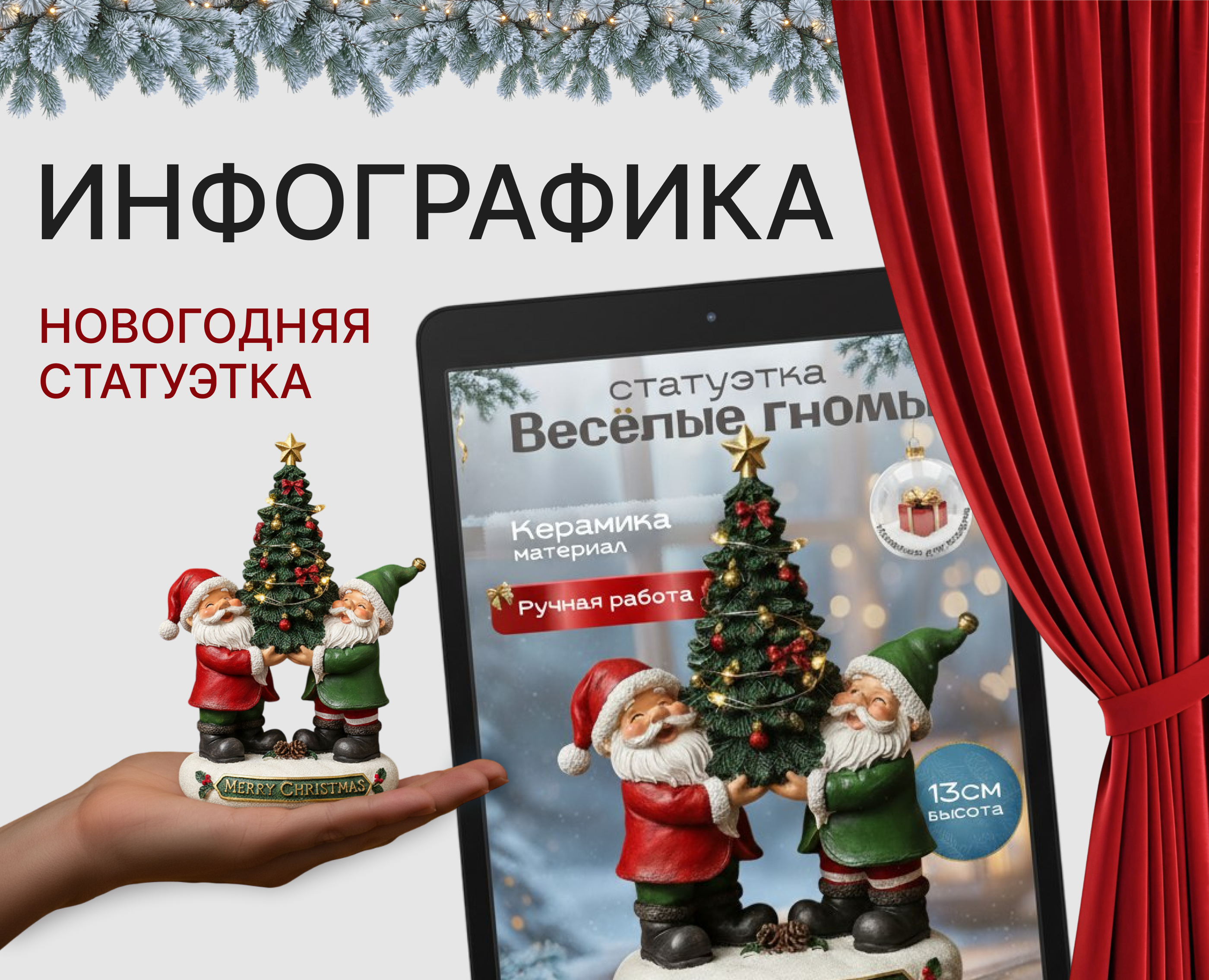 Инфографика новогодняя статуэтка — Брендинг, Графика на Dprofile