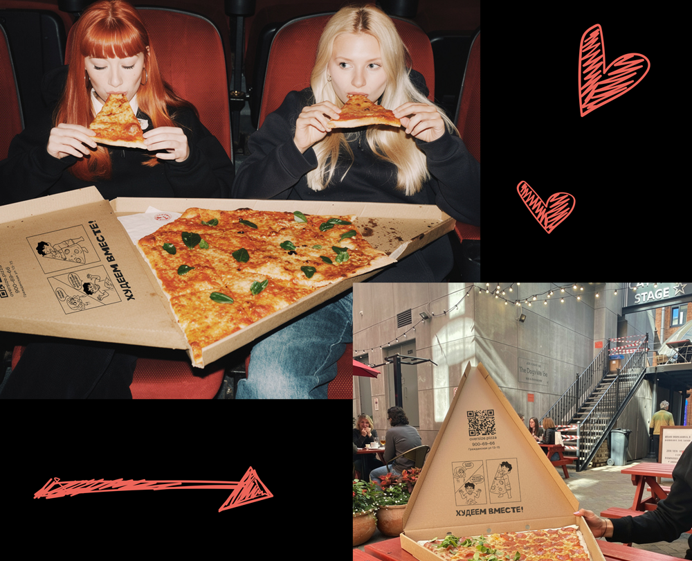 Дизайн коробок для пиццы OVERSIZE PIZZA CLUB® — Брендинг, Иллюстрация на Dprofile