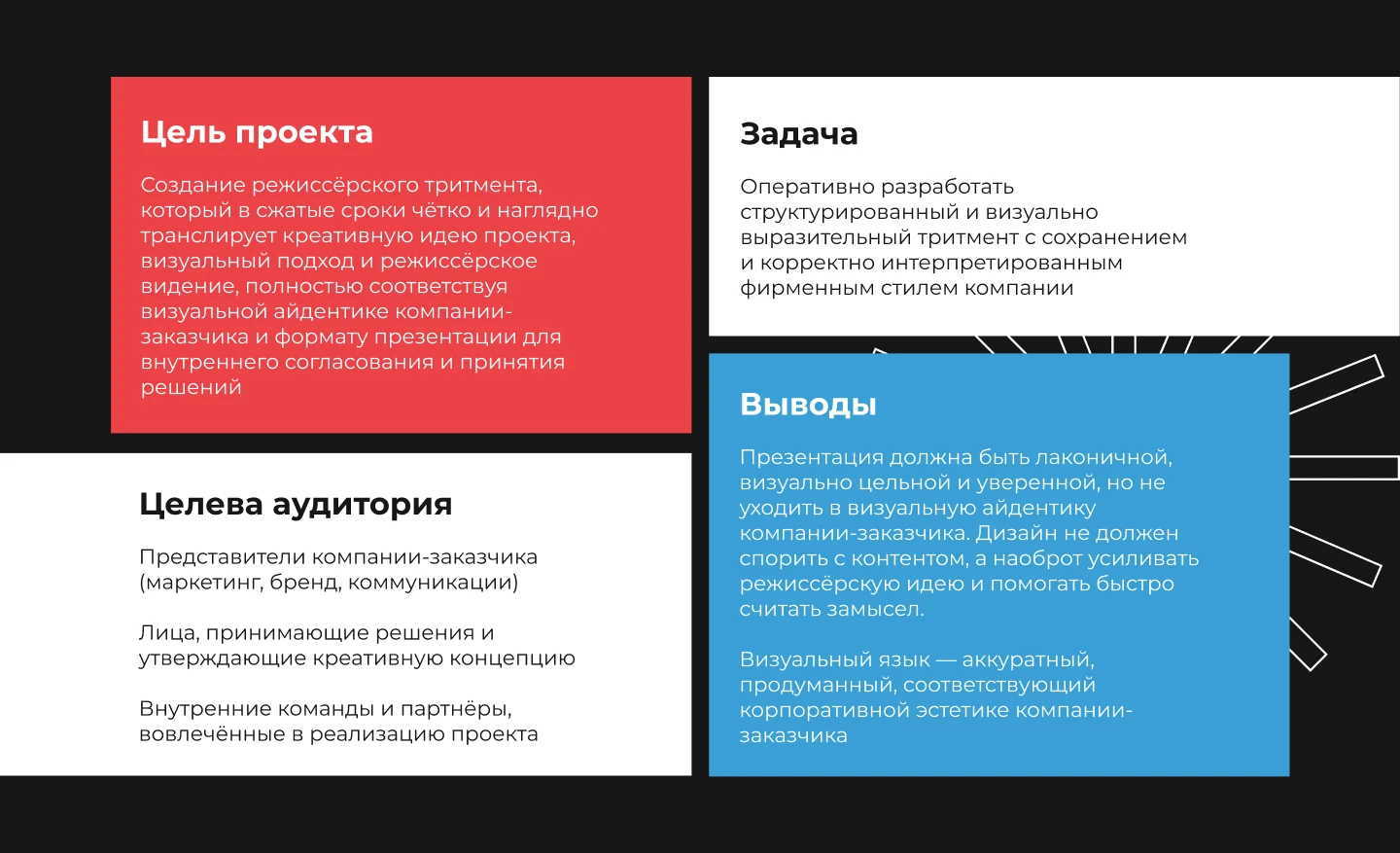 Режиссерский тритмент для продюсерского центра — Изображение №2 — Маркетинг на Dprofile