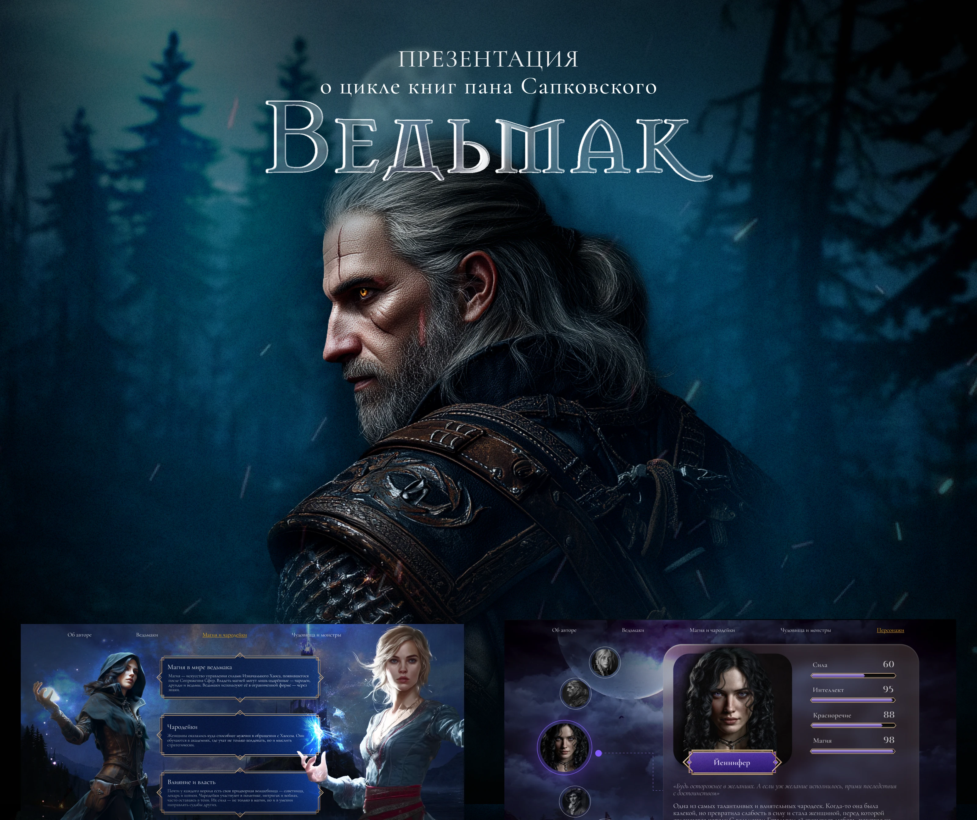Презентация к саге "Ведьмак". Witcher — Изображение №1 — Интерфейсы, Графика на Dprofile