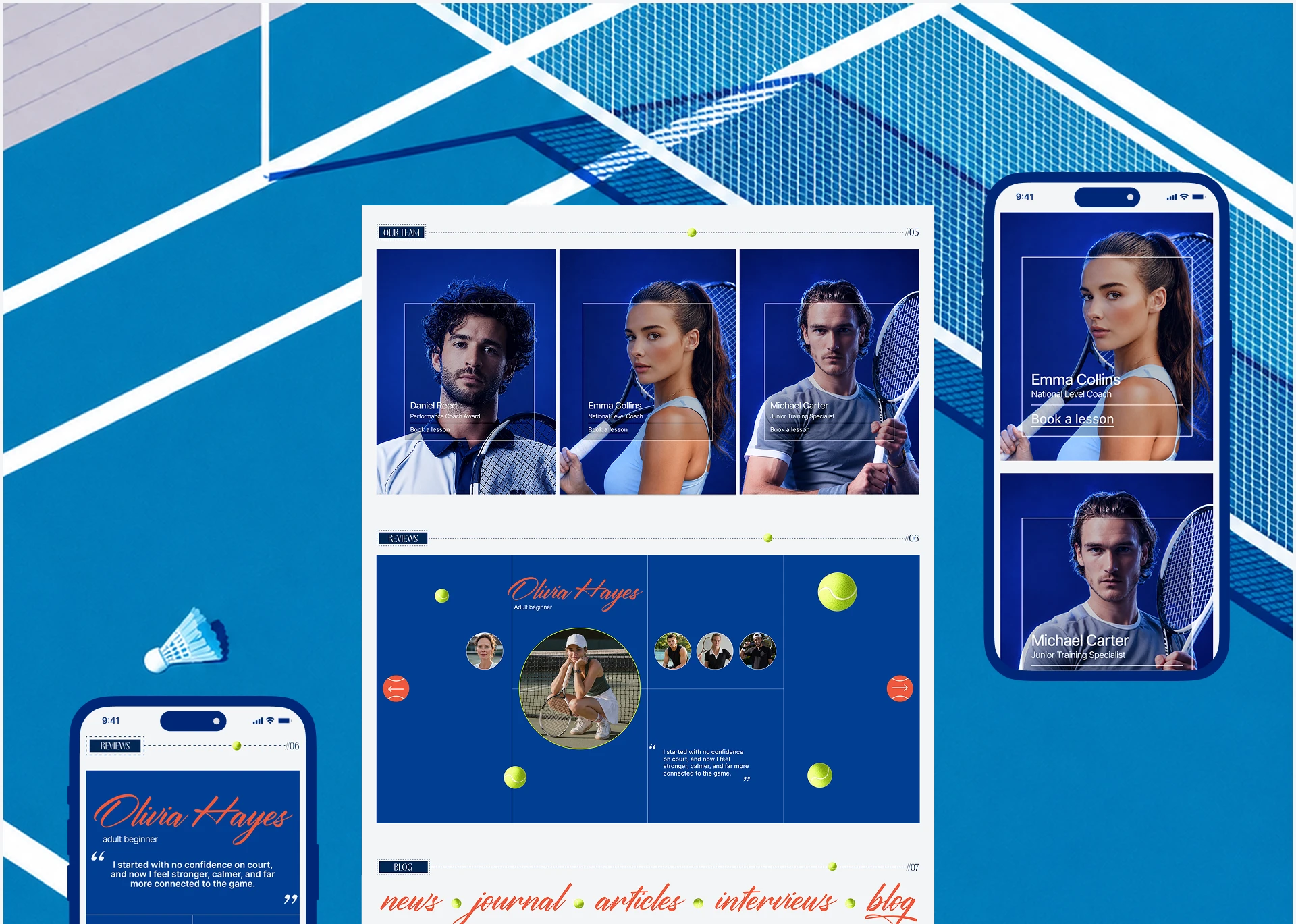 GRAND COURT — Tennis School Website Design | UX/UI — Изображение №6 — Интерфейсы на Dprofile