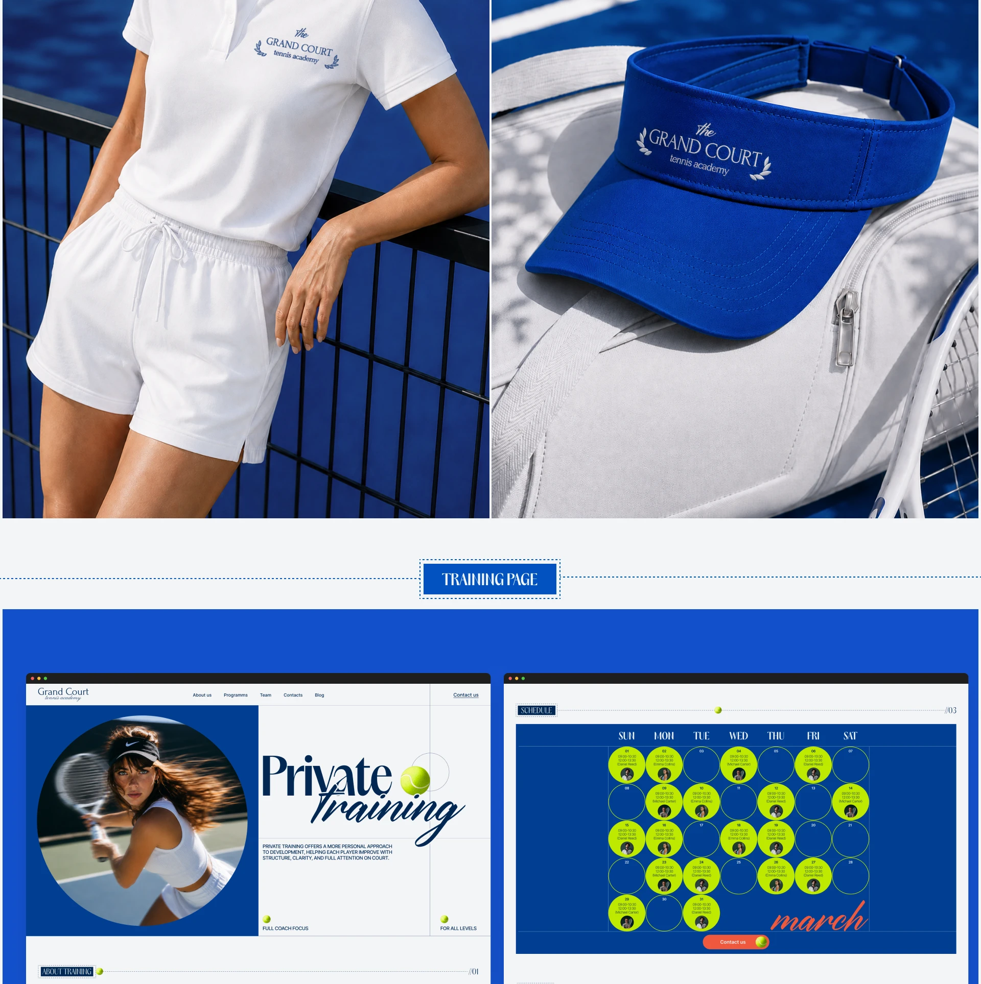 GRAND COURT — Tennis School Website Design | UX/UI — Изображение №8 — Интерфейсы на Dprofile
