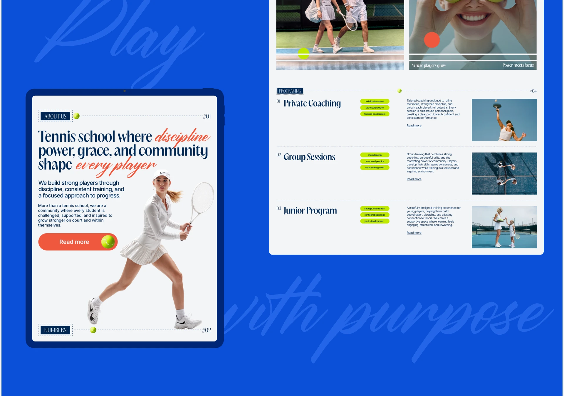 GRAND COURT — Tennis School Website Design | UX/UI — Изображение №5 — Интерфейсы на Dprofile