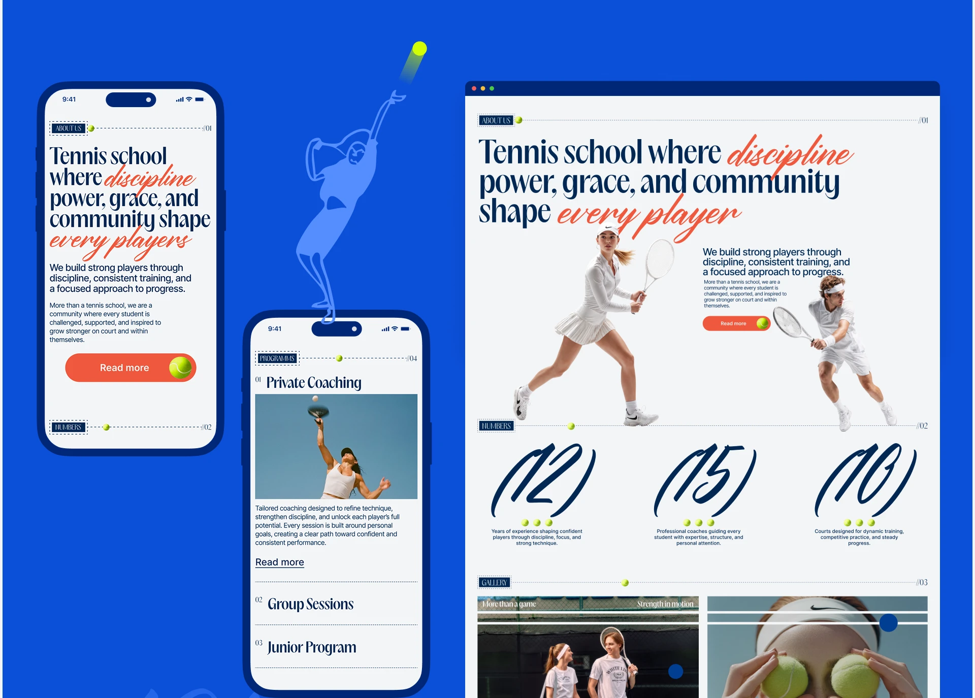 GRAND COURT — Tennis School Website Design | UX/UI — Изображение №4 — Интерфейсы на Dprofile