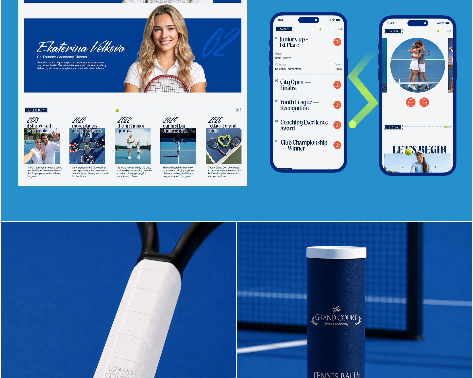 GRAND COURT — Tennis School Website Design | UX/UI — Изображение №13 — Интерфейсы на Dprofile