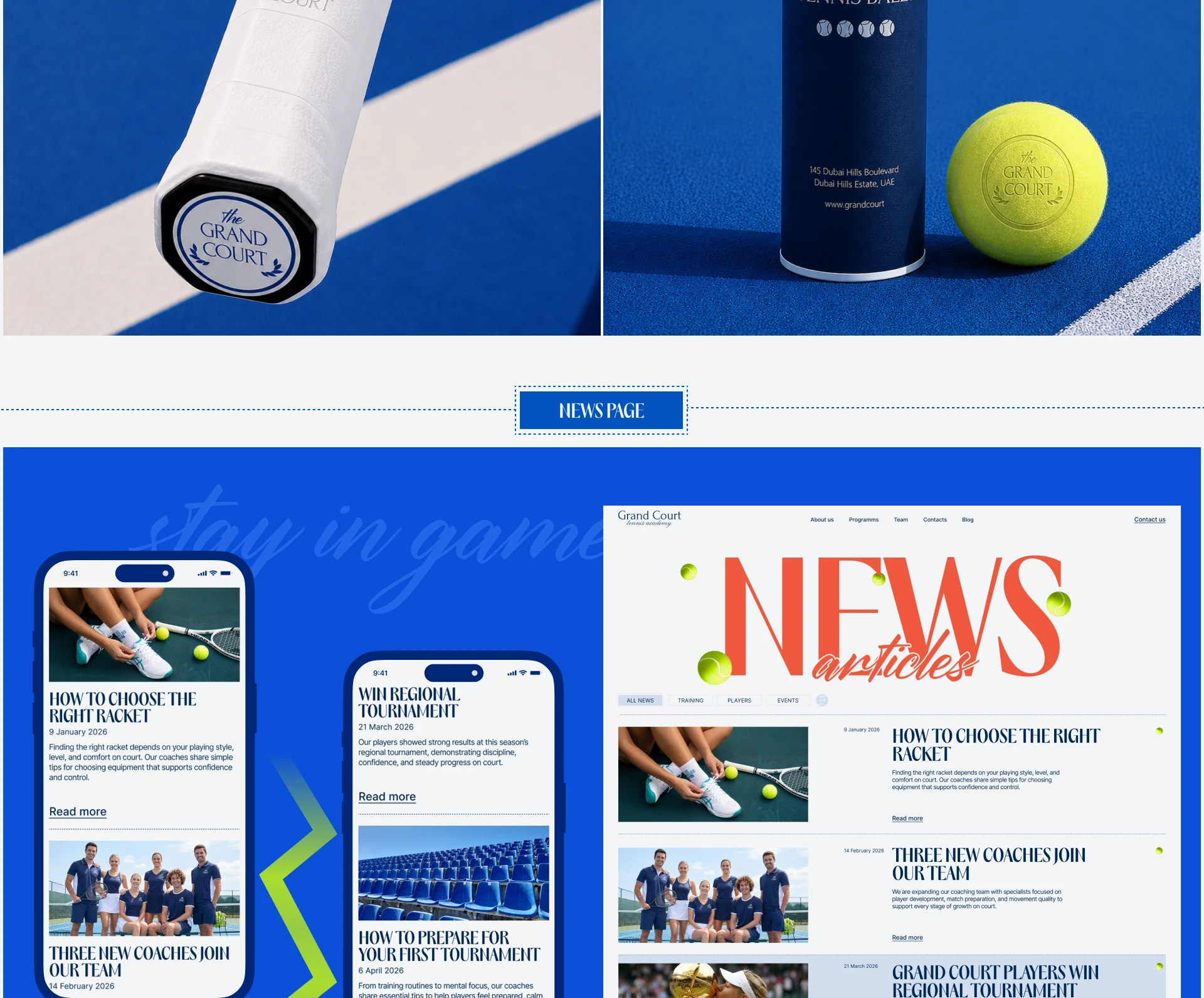 GRAND COURT — Tennis School Website Design | UX/UI — Изображение №14 — Интерфейсы на Dprofile
