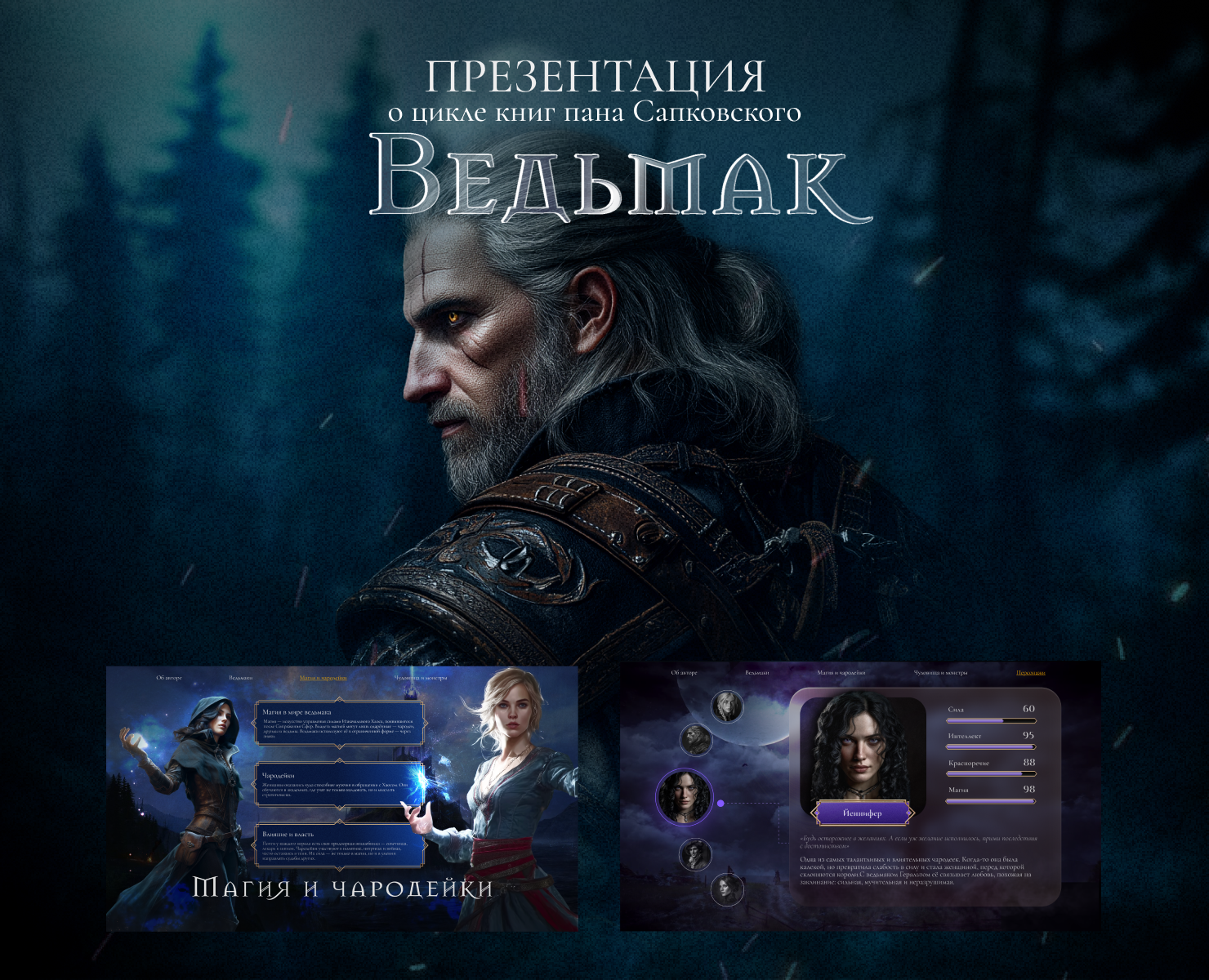 Презентация к саге "Ведьмак". Witcher — Интерфейсы, Графика на Dprofile