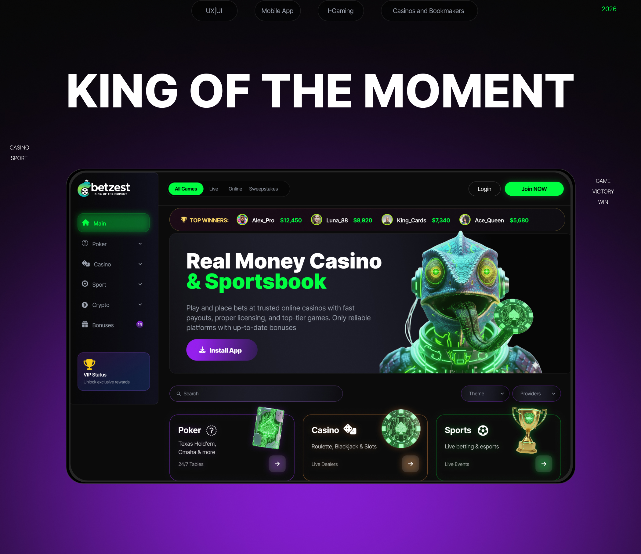 Casino and Bookmakers — Изображение №2 — Интерфейсы на Dprofile