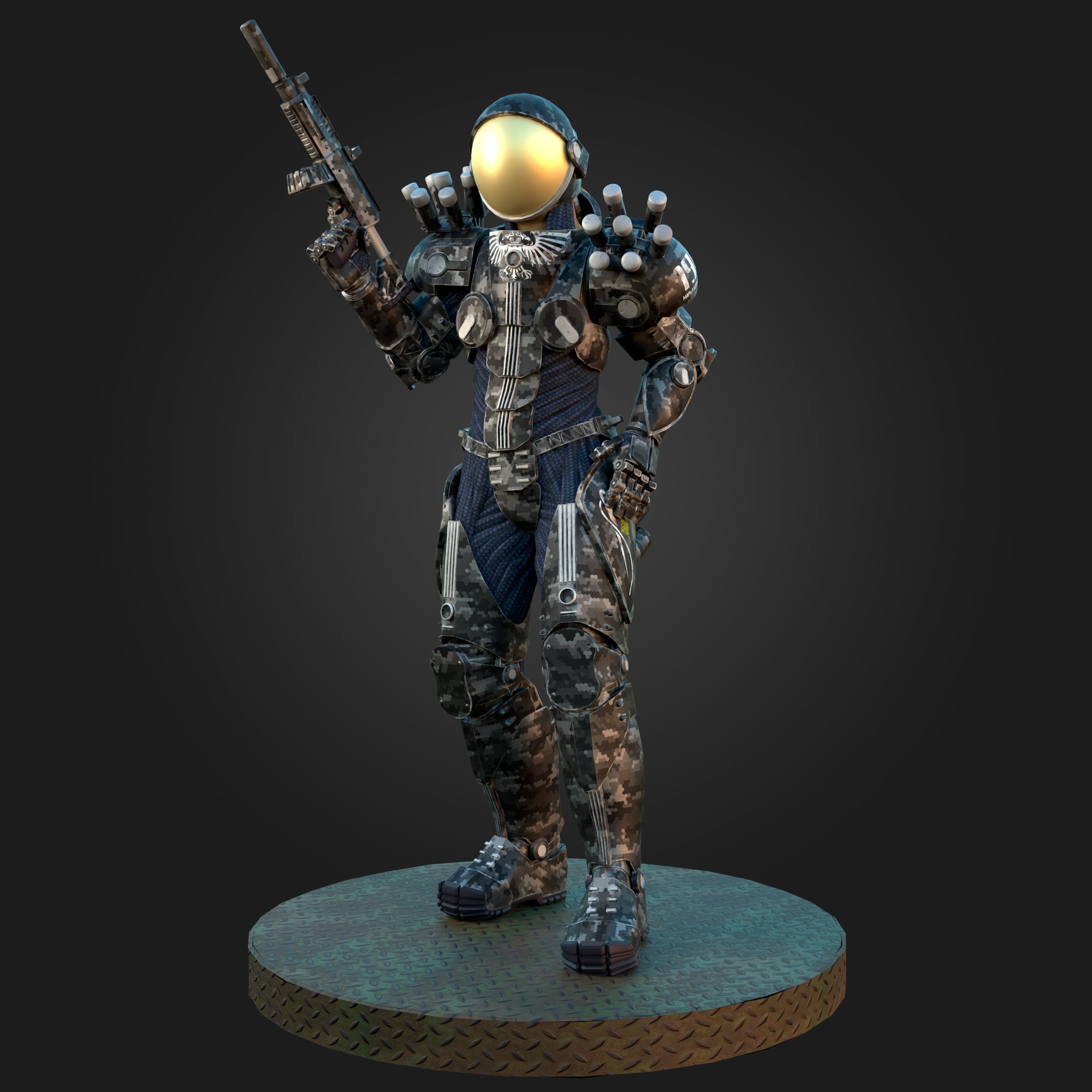 Скафандр с элементами экзоскелета "Матрёшка" — Изображение №3 — Иллюстрация, 3D на Dprofile