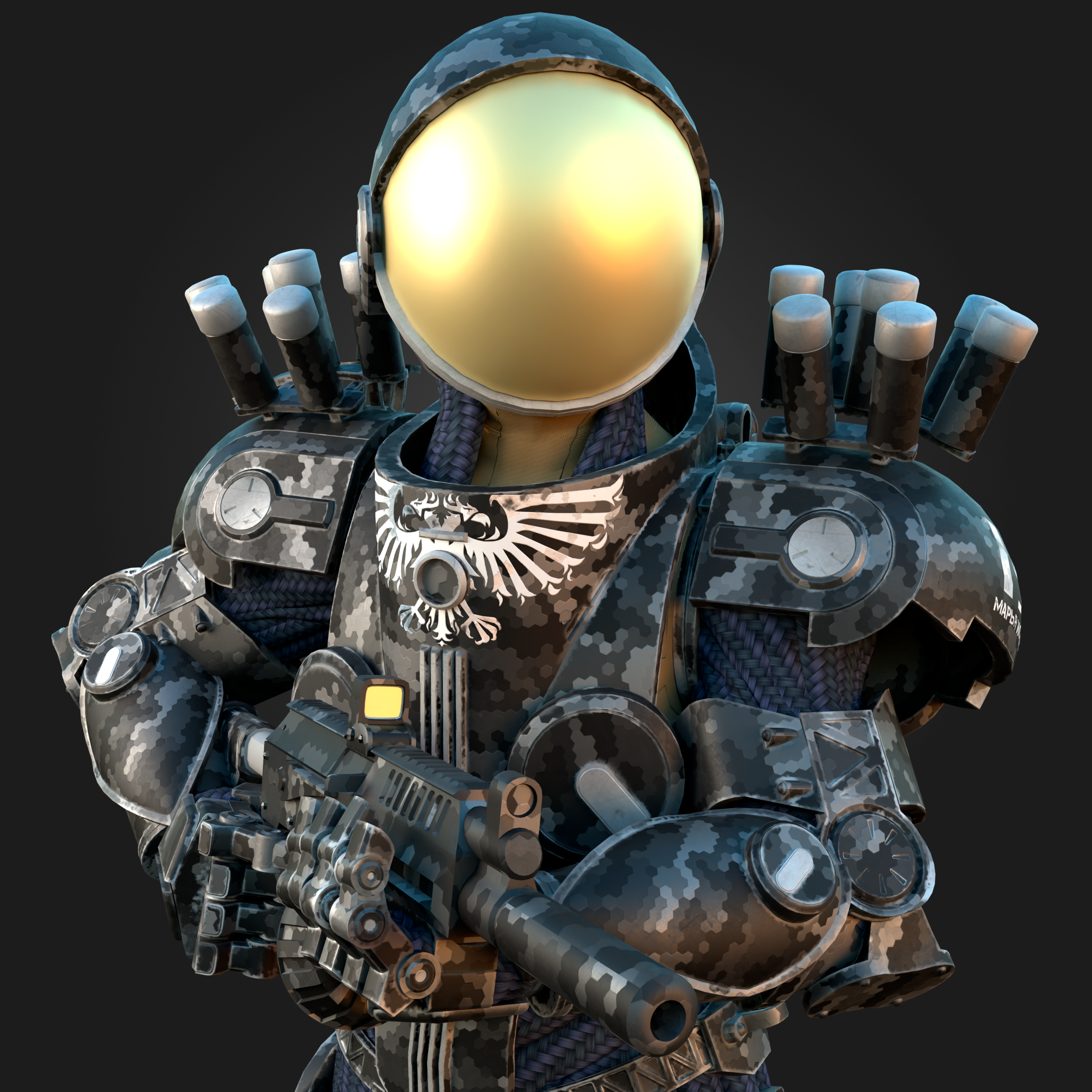 Скафандр с элементами экзоскелета "Матрёшка" — Изображение №1 — Иллюстрация, 3D на Dprofile