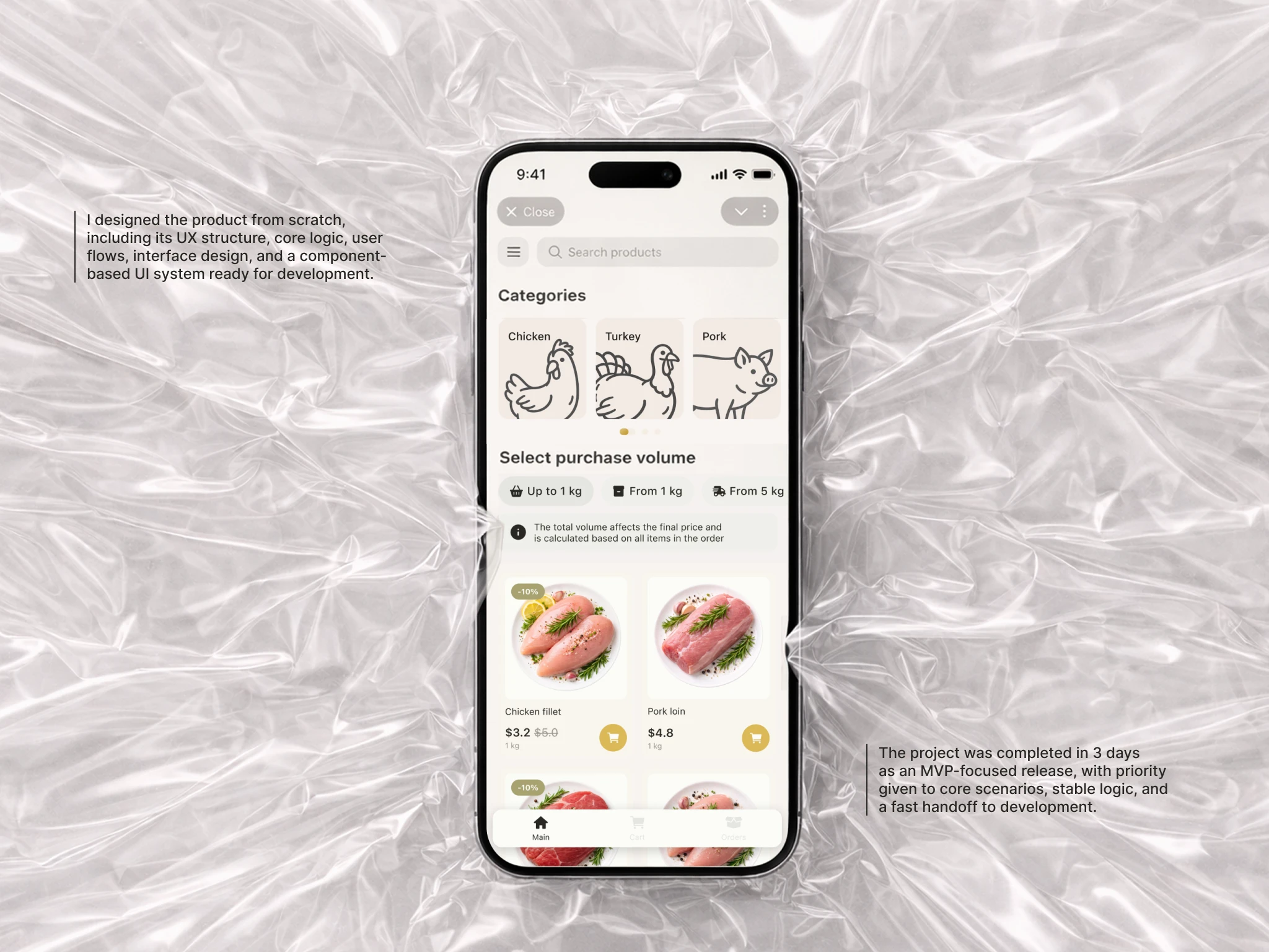 Telegram Mini App for Retail & Wholesale Orders — Изображение №2 — Интерфейсы на Dprofile
