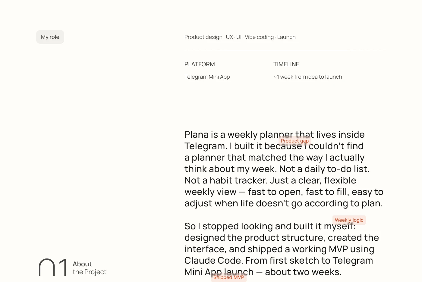 Plana - weekly planner Telegram Mini App — Изображение №2 — Интерфейсы на Dprofile