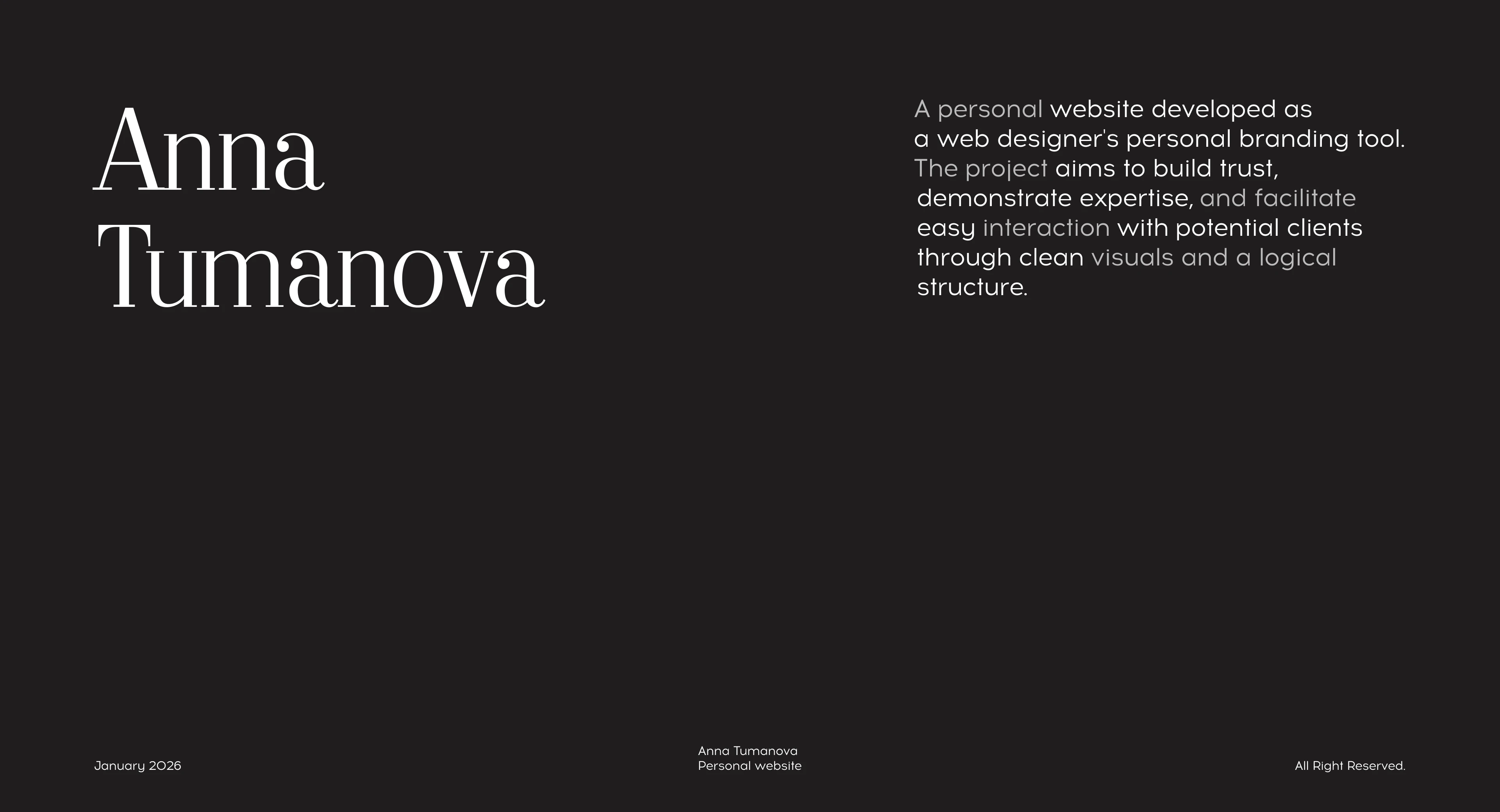 Personal website — Изображение №1 — Интерфейсы на Dprofile