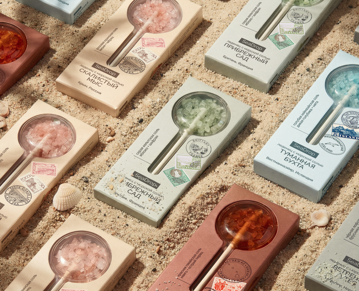 Бренд леденцов с морской солью SeaDrop — Брендинг, 3D на Dprofile