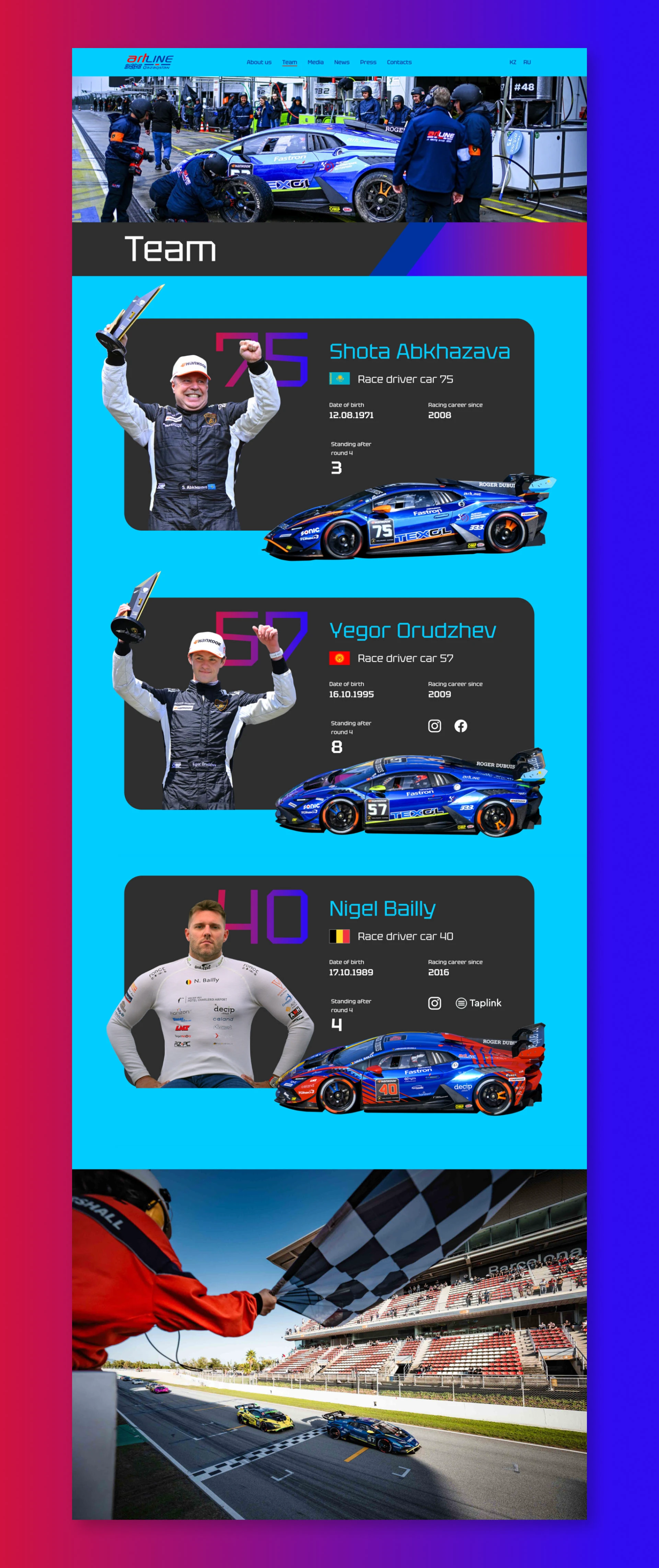 Сайт гоночной команды — Изображение №2 — Интерфейсы, Анимация на Dprofile