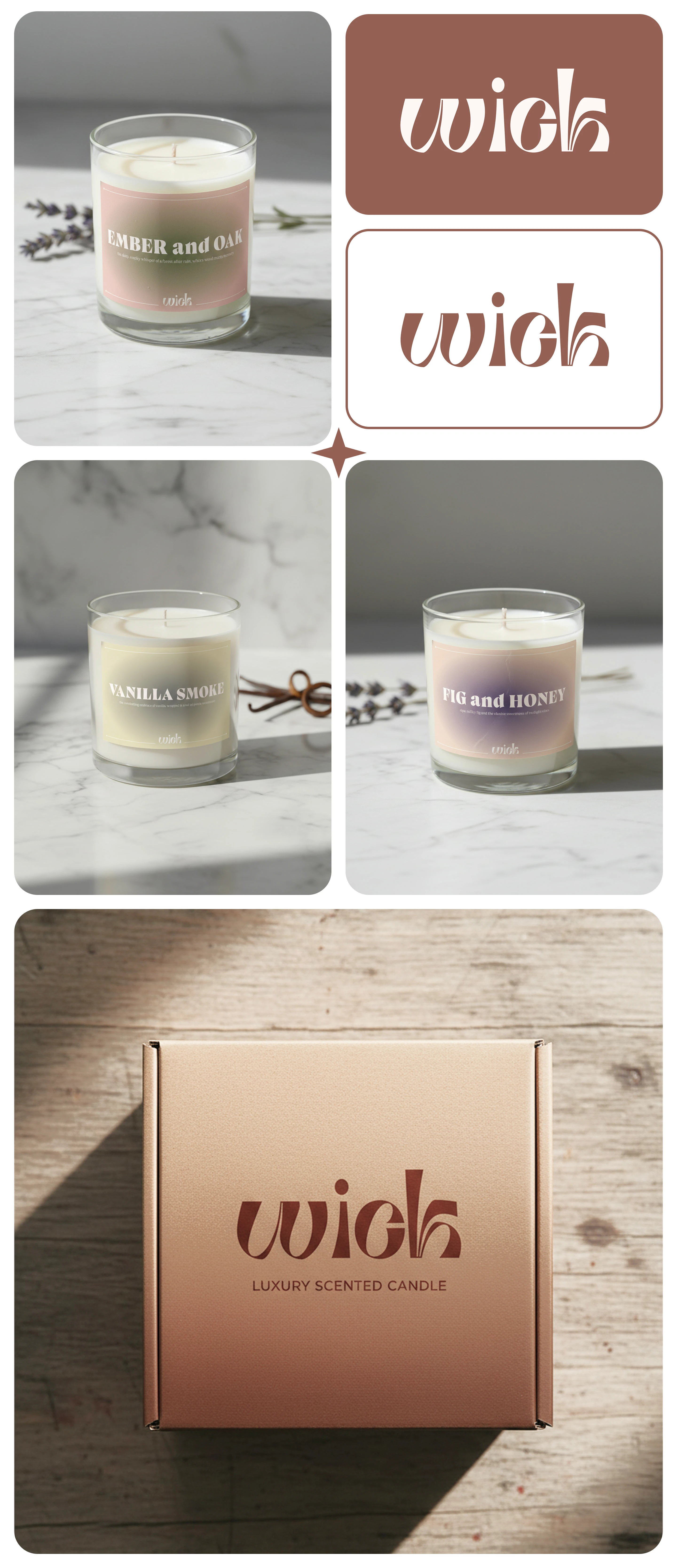 брендборд wick свечи — Изображение №2 — Интерфейсы, Брендинг на Dprofile