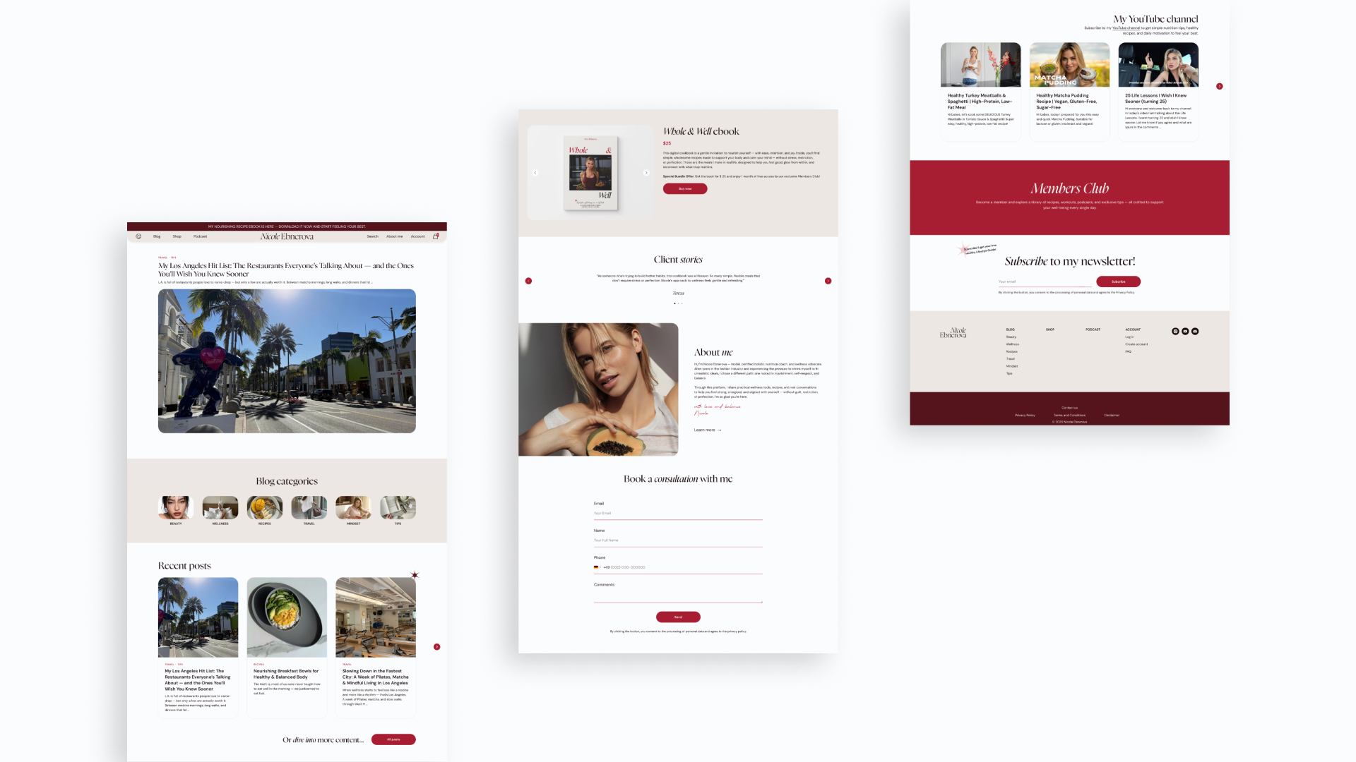 Nicole Ebnerova — фирменный стиль и wellness веб-сайт — Изображение №14 — Интерфейсы, Брендинг на Dprofile
