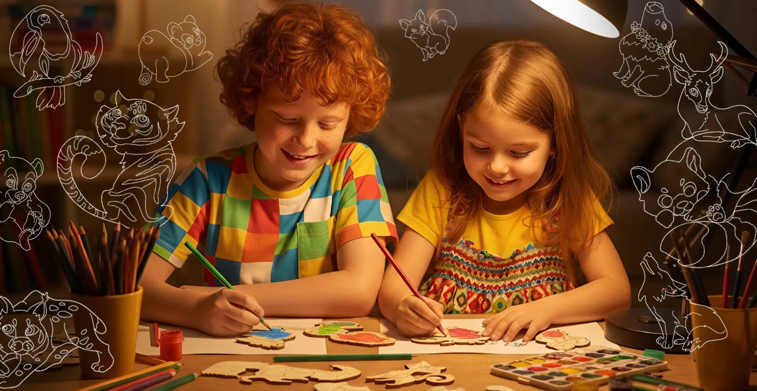 Эко-коллекция деревянных фигурок для раскрашивания — Изображение №1 — Иллюстрация, Графика на Dprofile