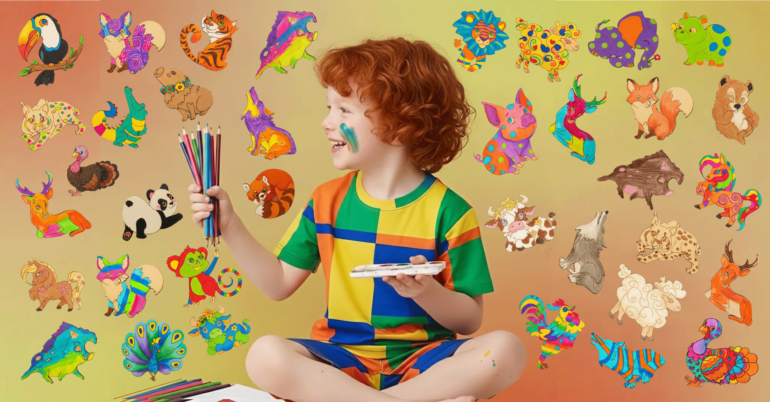 Эко-коллекция деревянных фигурок для раскрашивания — Изображение №10 — Иллюстрация, Графика на Dprofile