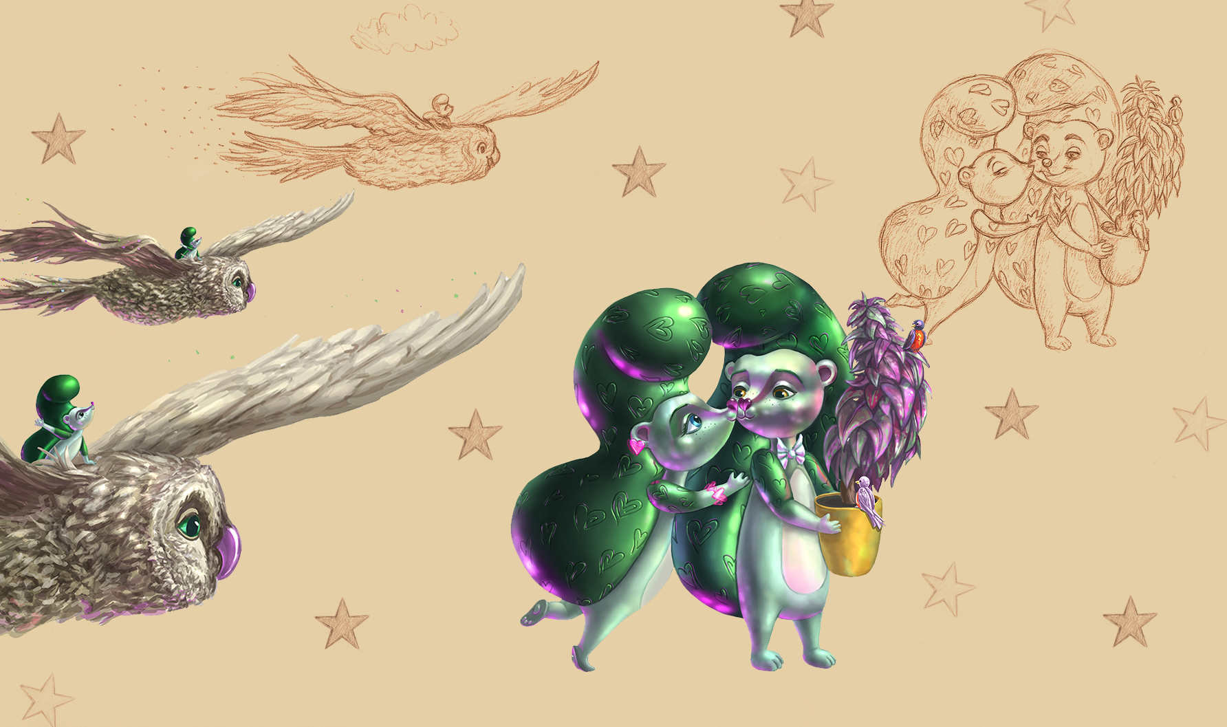 Зимняя ностальгия: авторские новогодние персонажи — Изображение №4 — Иллюстрация на Dprofile
