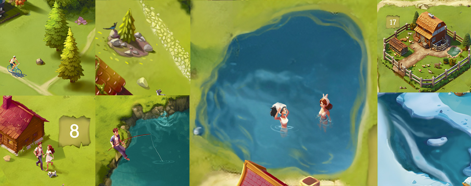 Иллюстрированная фэнтези-карта для парк-отеля (3 метра) — Изображение №8 — Брендинг, Иллюстрация на Dprofile