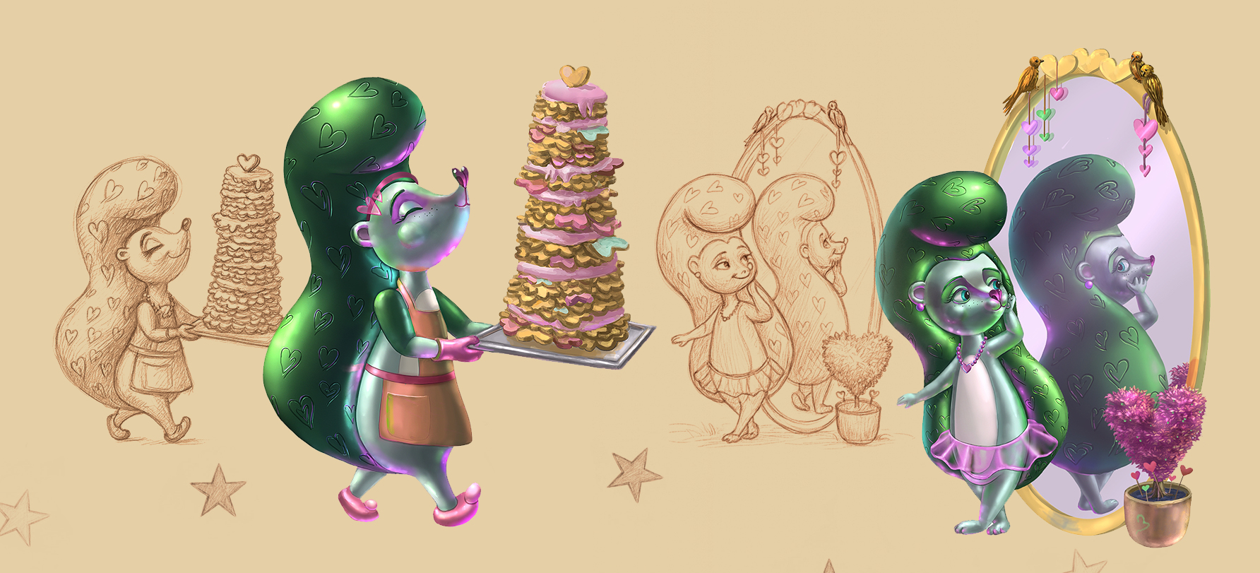 Зимняя ностальгия: авторские новогодние персонажи — Изображение №3 — Иллюстрация на Dprofile