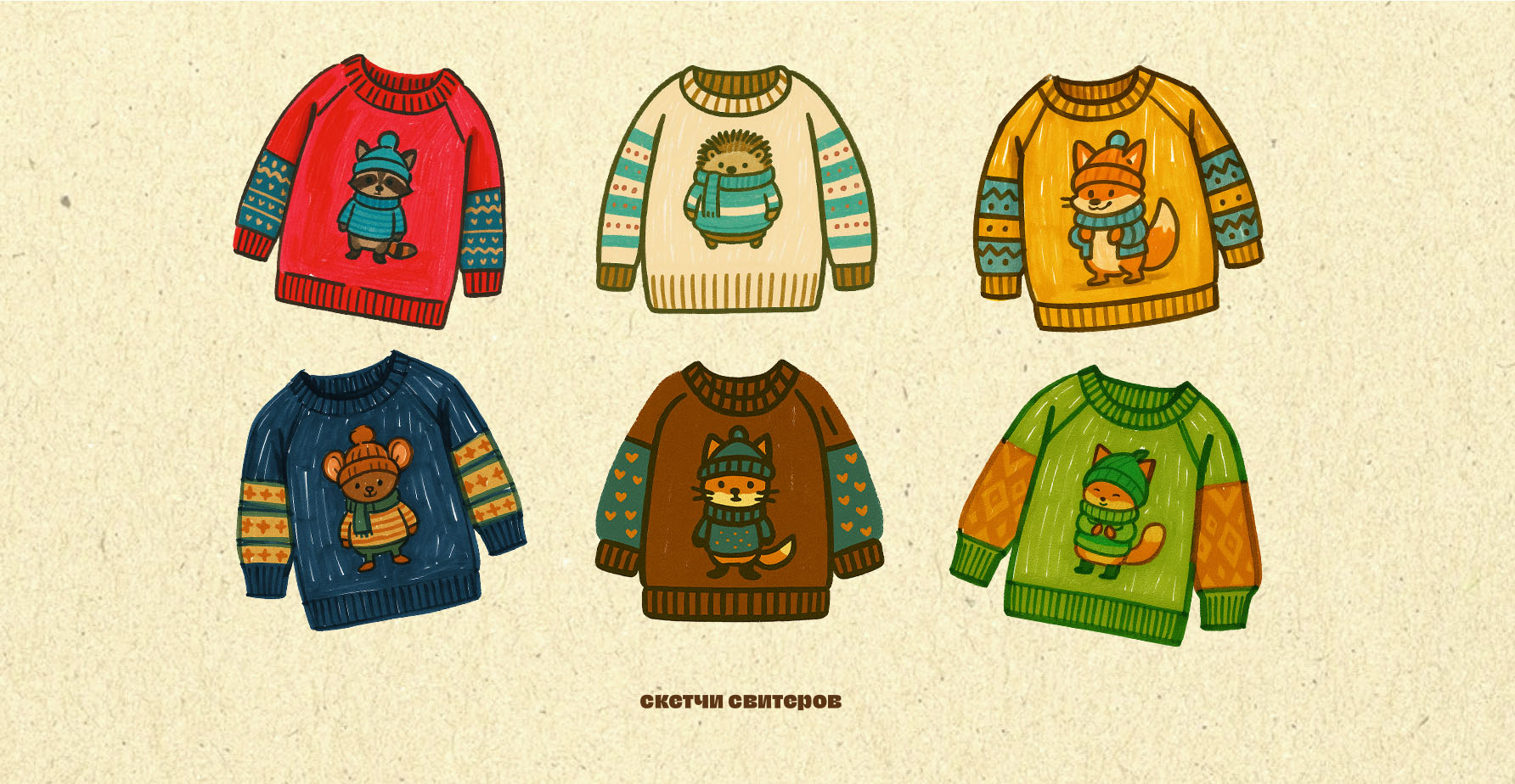 Лесные сказки: концепт детской коллекции свитеров — Изображение №2 — Иллюстрация на Dprofile