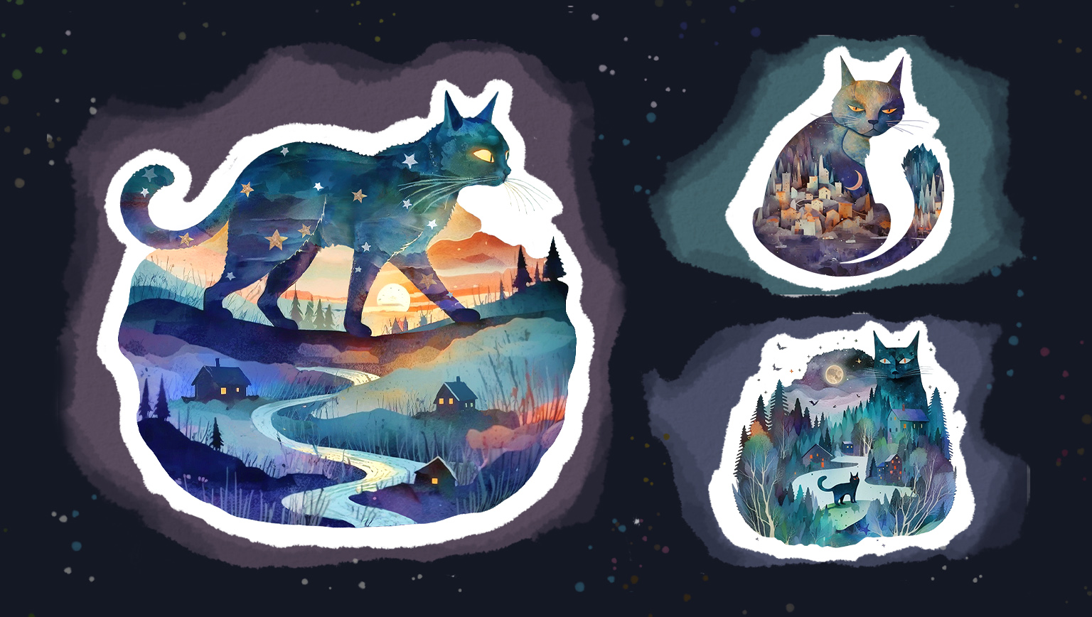 Вселенские котохранители | акварельные иллюстрации — Изображение №5 — Иллюстрация на Dprofile