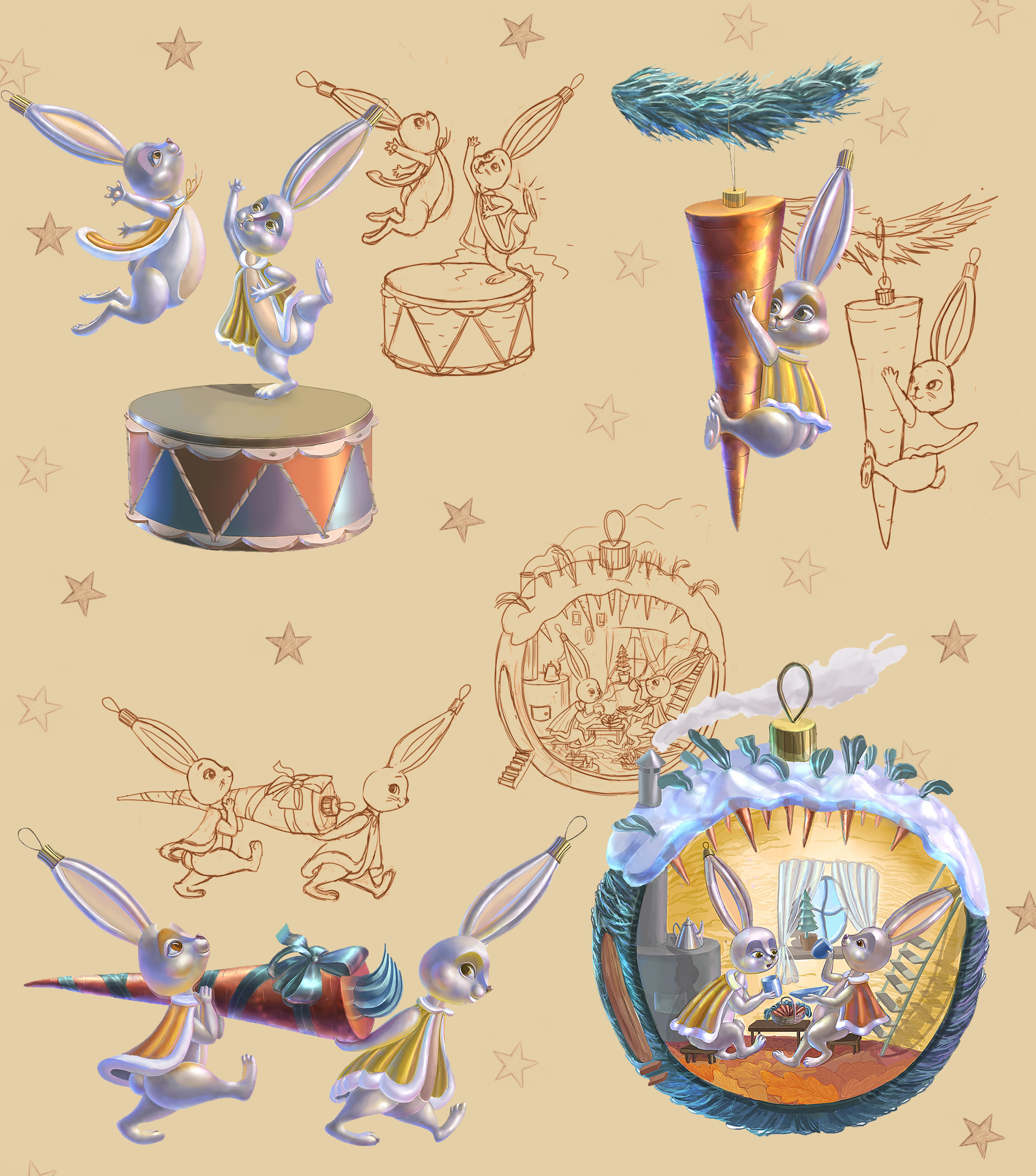 Зимняя ностальгия: авторские новогодние персонажи — Изображение №12 — Иллюстрация на Dprofile