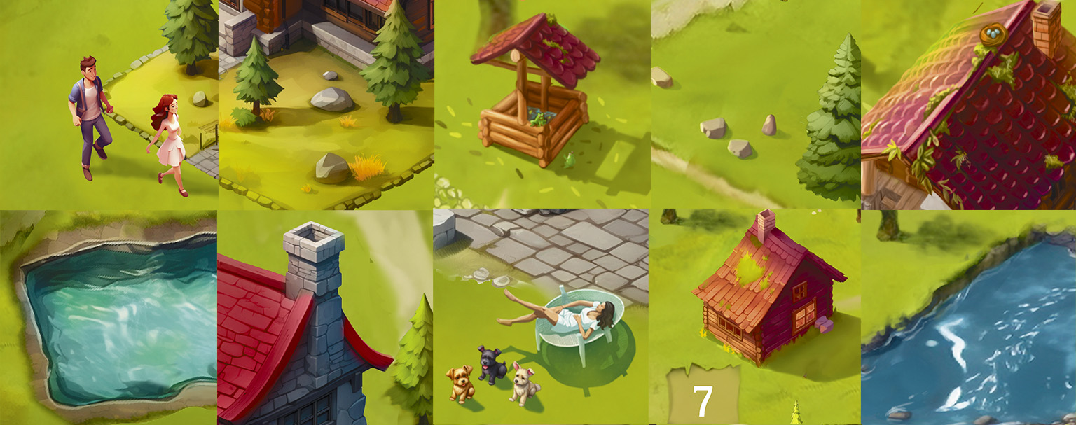 Иллюстрированная фэнтези-карта для парк-отеля (3 метра) — Изображение №10 — Брендинг, Иллюстрация на Dprofile