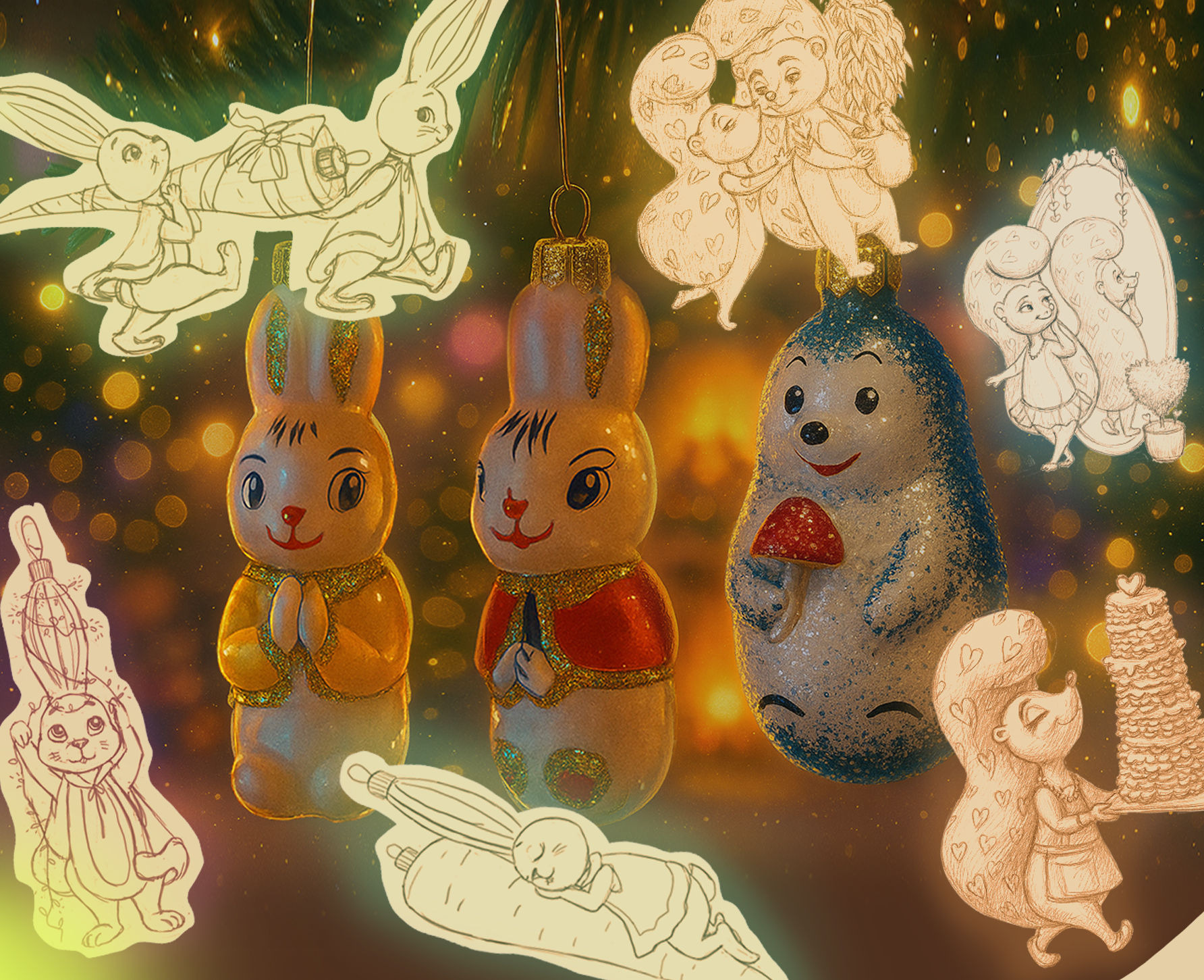 Зимняя ностальгия: авторские новогодние персонажи — Изображение №1 — Иллюстрация на Dprofile