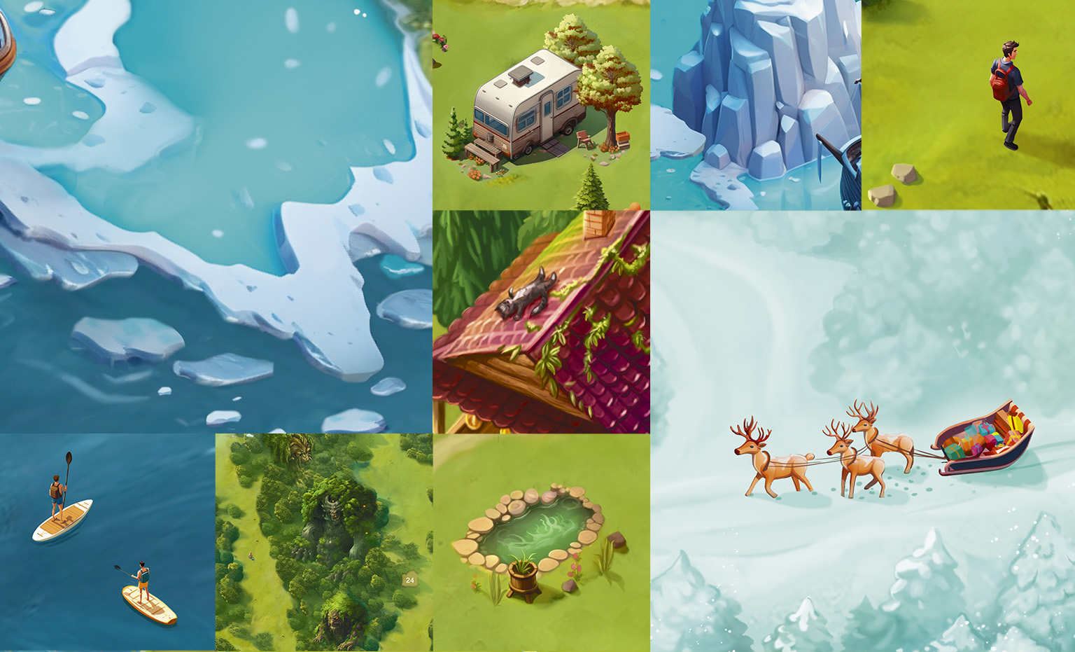 Иллюстрированная фэнтези-карта для парк-отеля (3 метра) — Изображение №6 — Брендинг, Иллюстрация на Dprofile