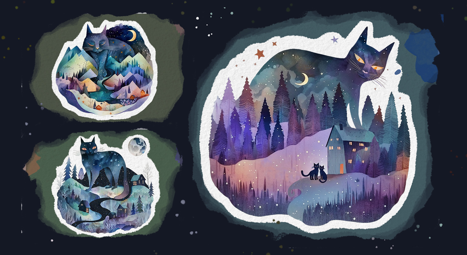 Вселенские котохранители | акварельные иллюстрации — Изображение №3 — Иллюстрация на Dprofile