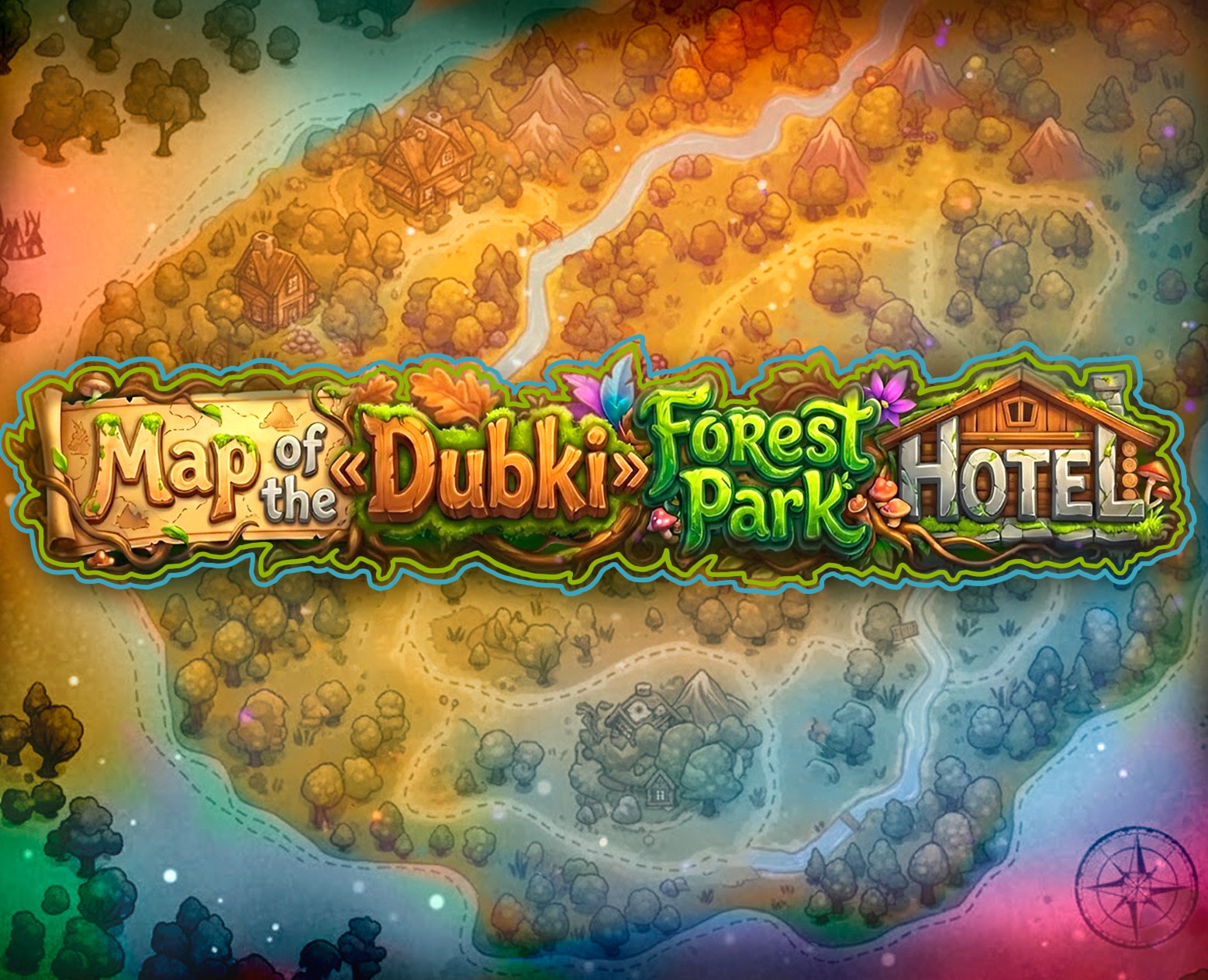 Иллюстрированная фэнтези-карта для парк-отеля (3 метра) — Брендинг, Иллюстрация на Dprofile