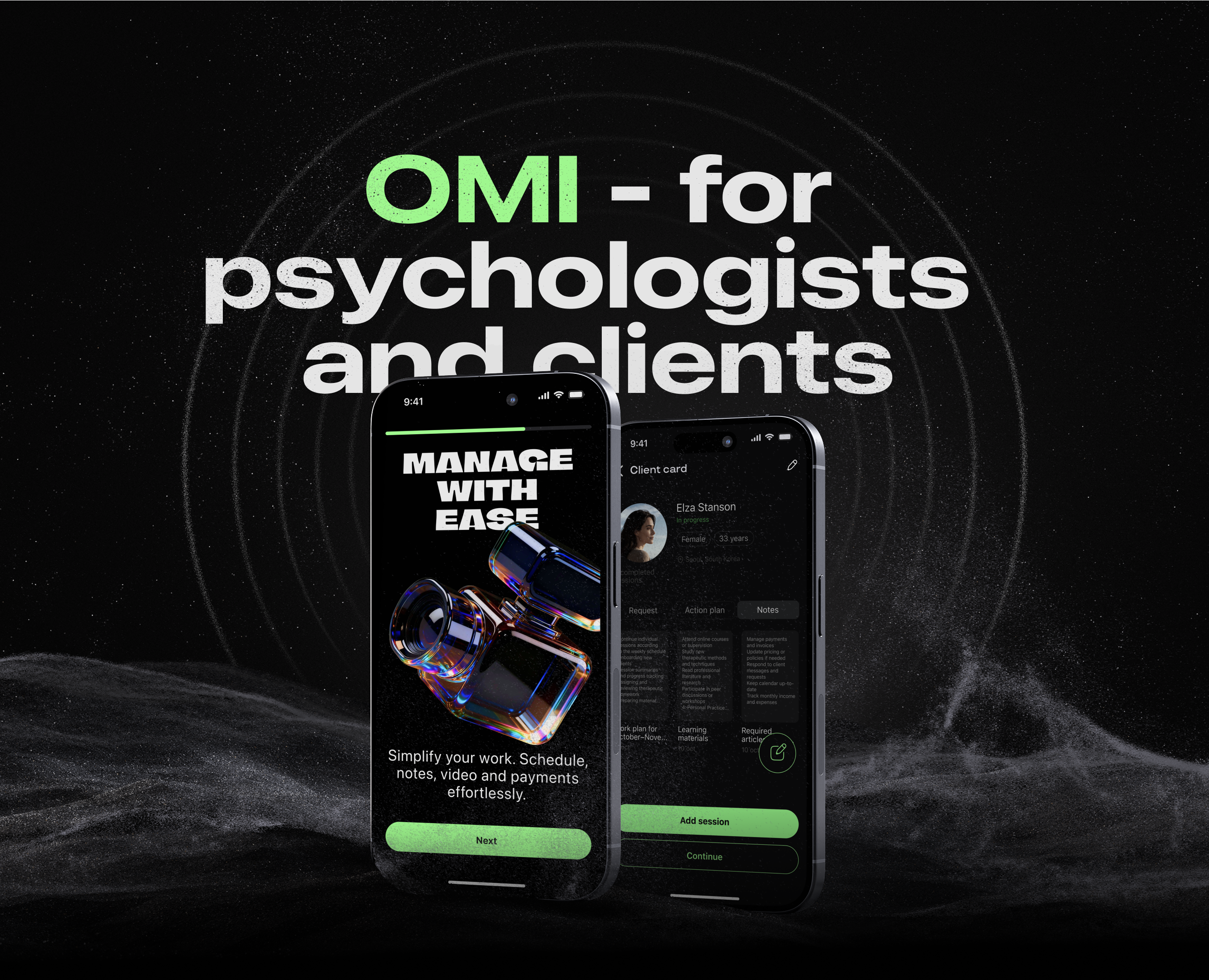 Omi - мобильное приложение для психологов и клиентов — Интерфейсы на Dprofile