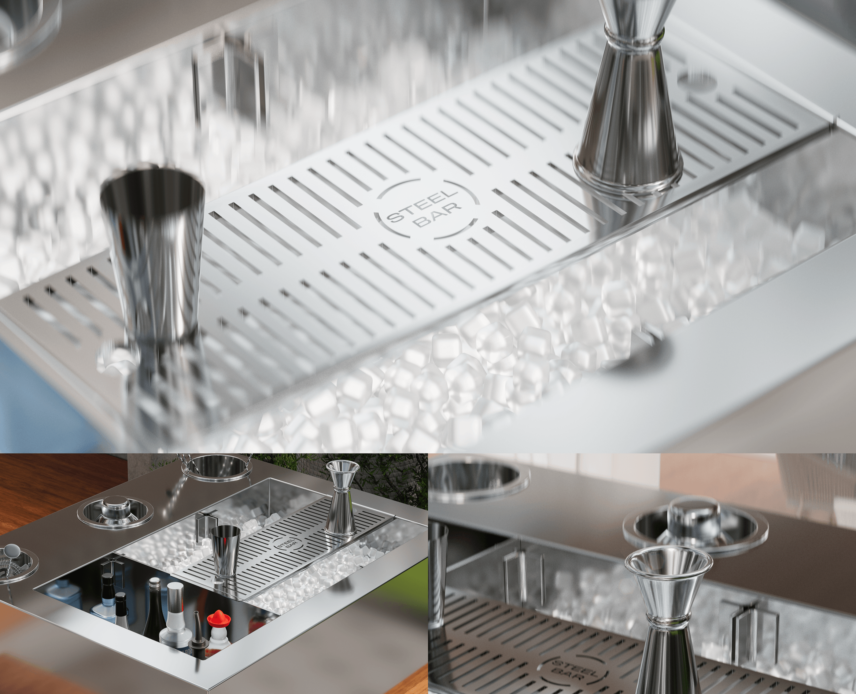 Steel Bar — Визуализация мобильной барной станции — Иллюстрация, 3D на Dprofile