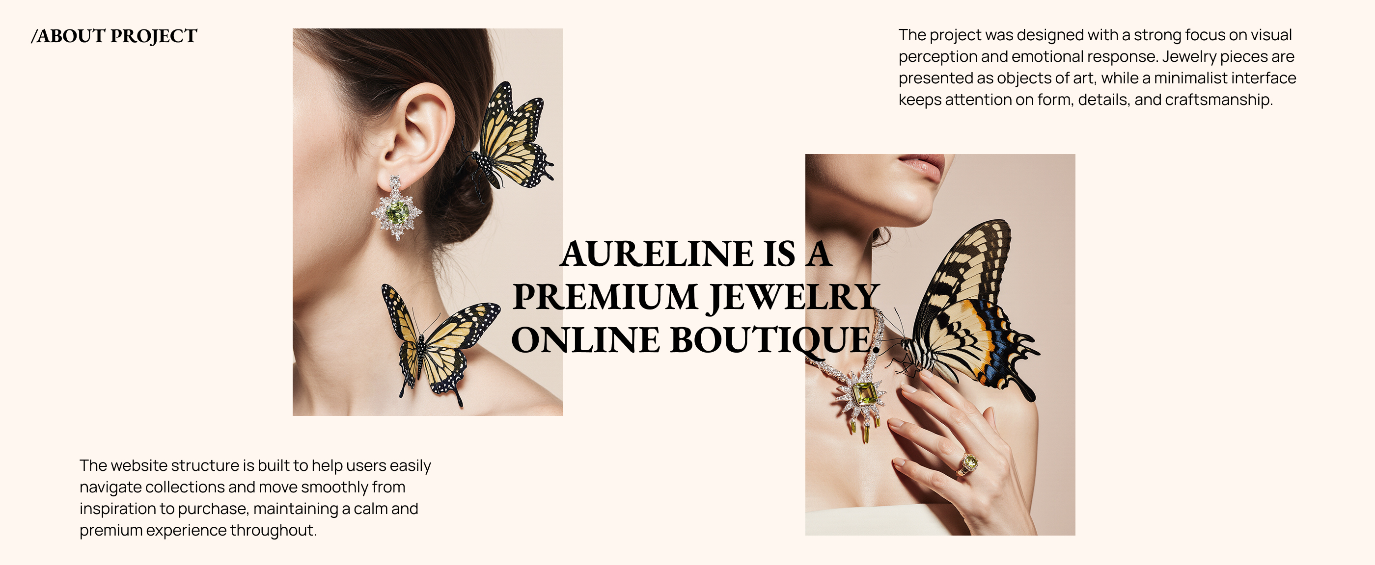Website for Aureline jewelry boutique — Изображение №2 — Интерфейсы на Dprofile