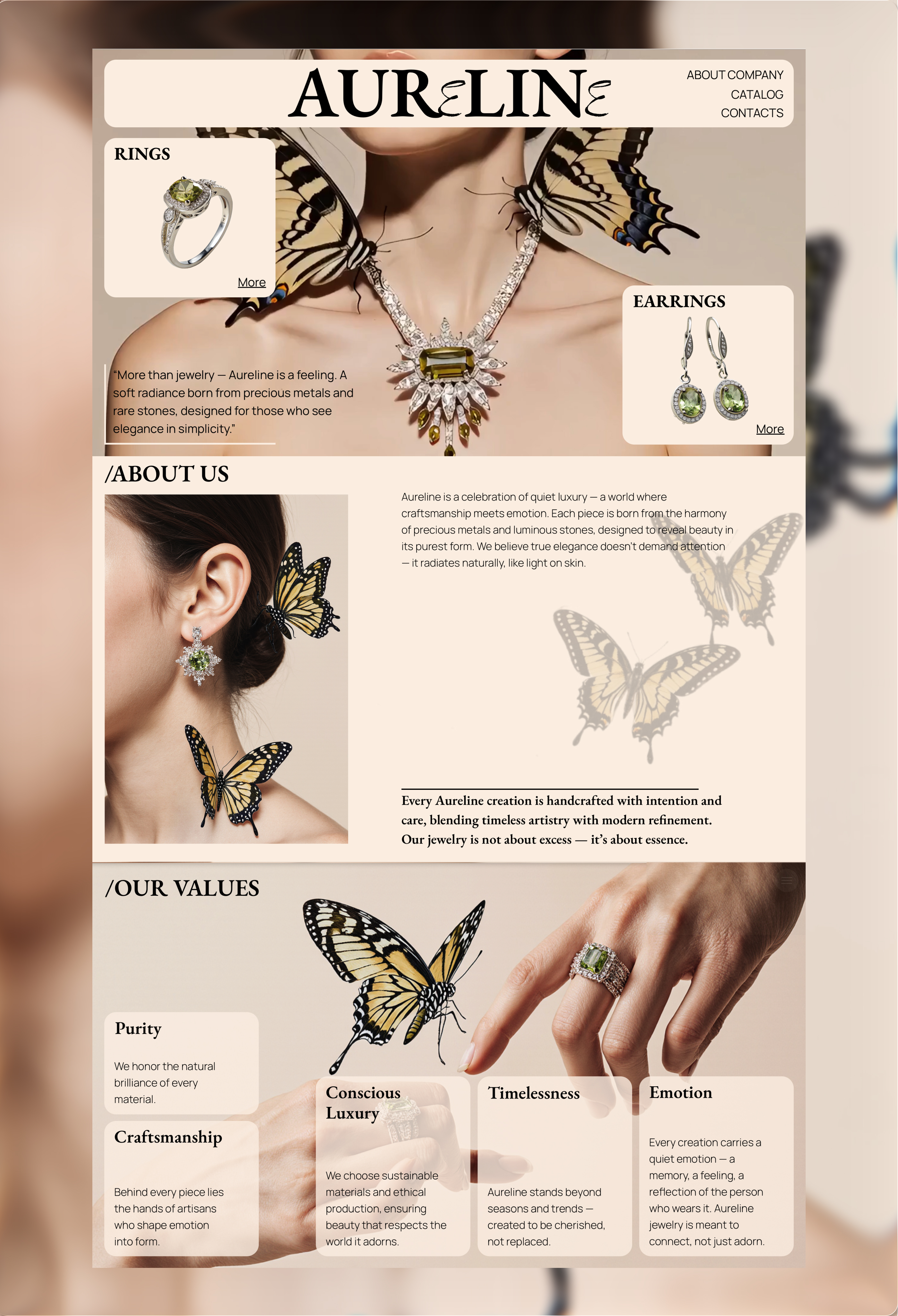 Website for Aureline jewelry boutique — Изображение №4 — Интерфейсы на Dprofile