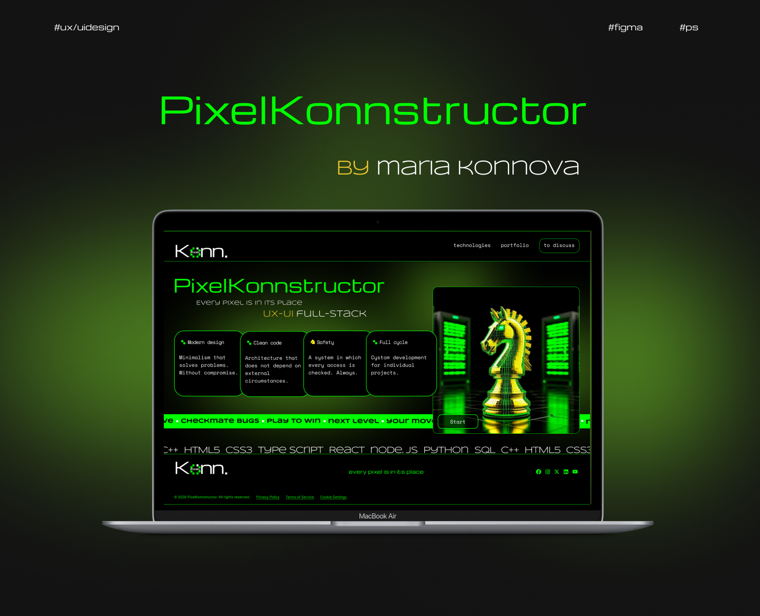 PixelKonnstructor website design — Интерфейсы, Брендинг на Dprofile
