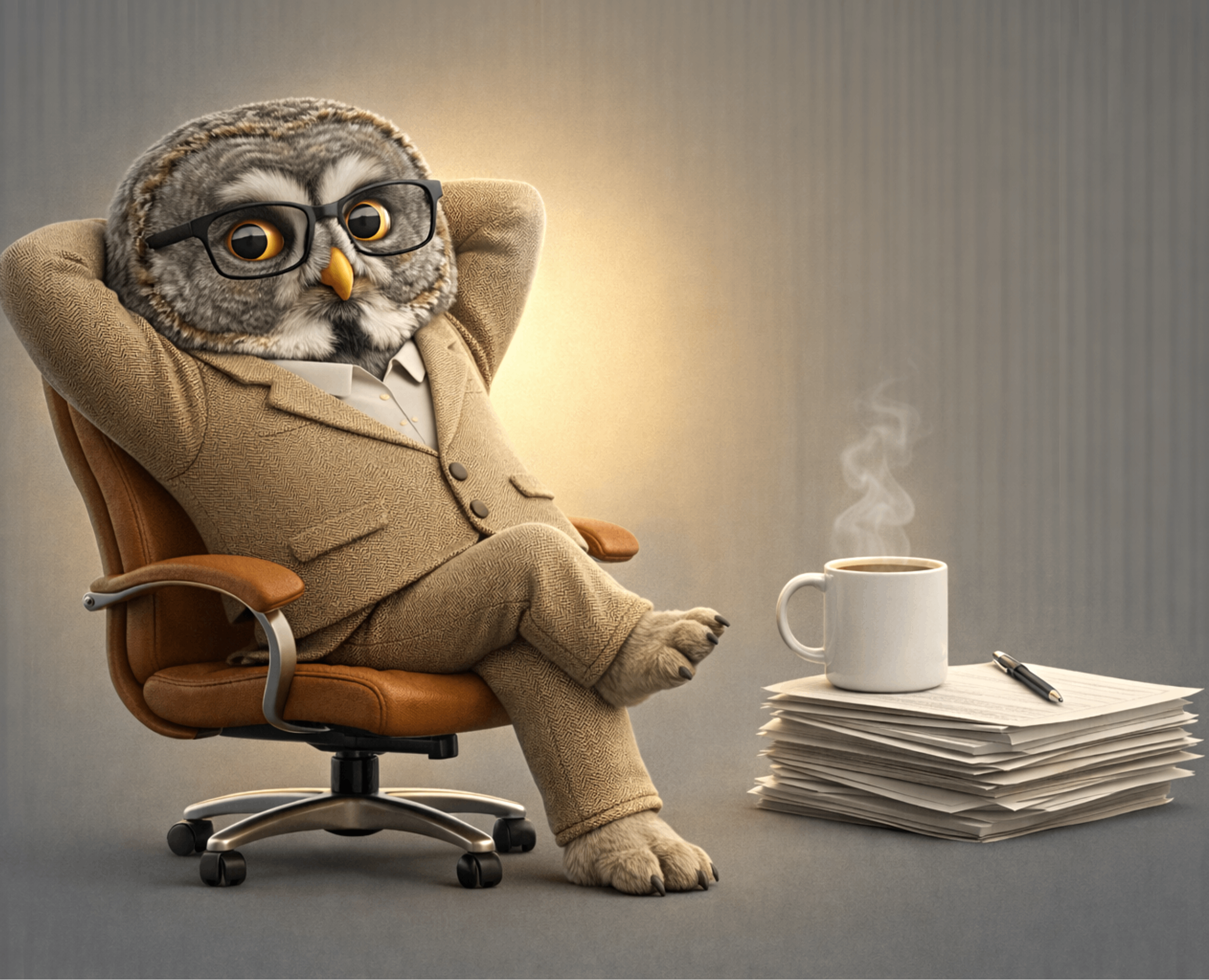 Совуч — персонаж-проводник онлайн курса по управлению — Интерфейсы, Иллюстрация на Dprofile