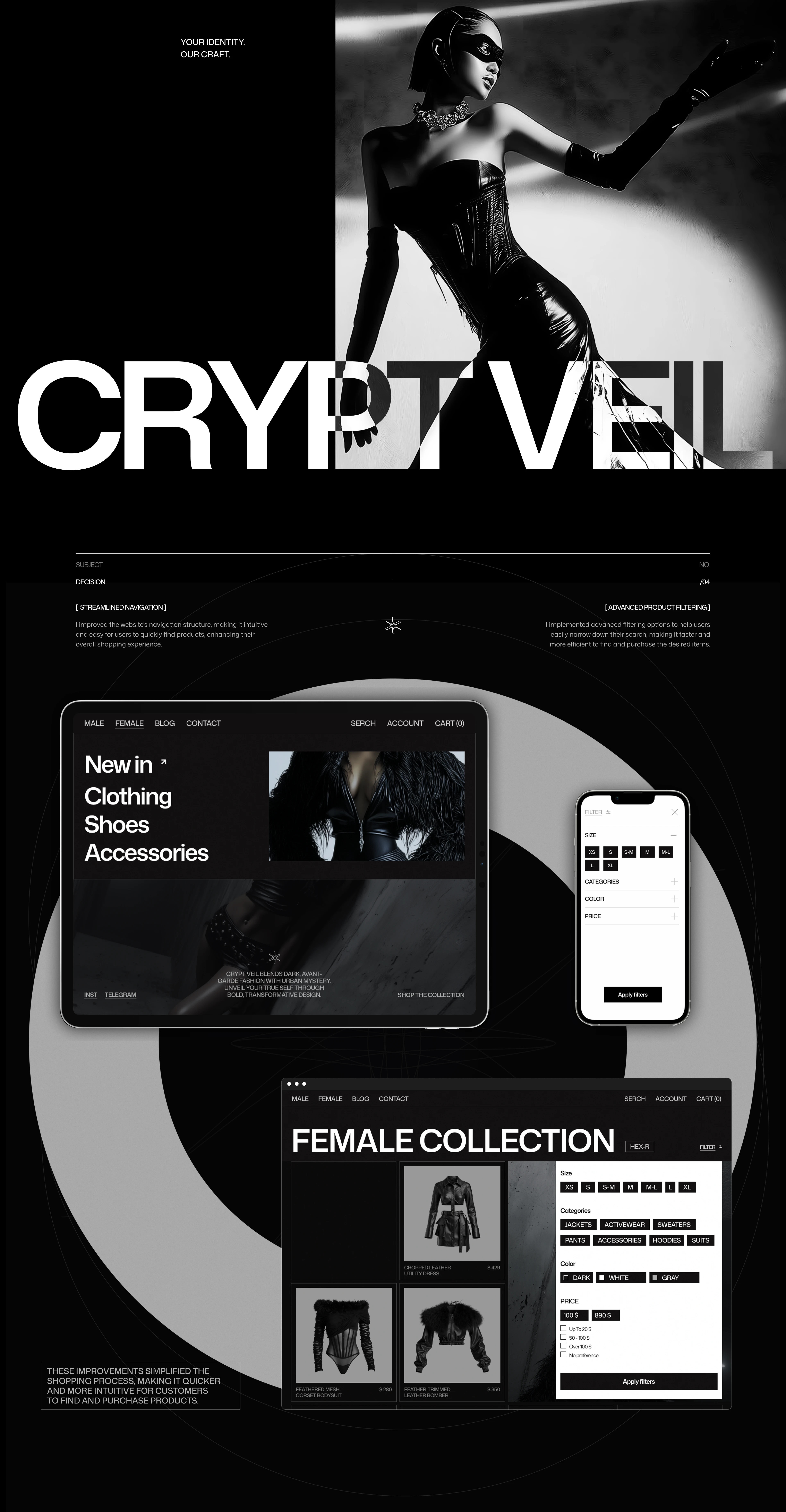 CRYPT VEIL: ONLINE STORE — Изображение №5 — Интерфейсы, Брендинг на Dprofile