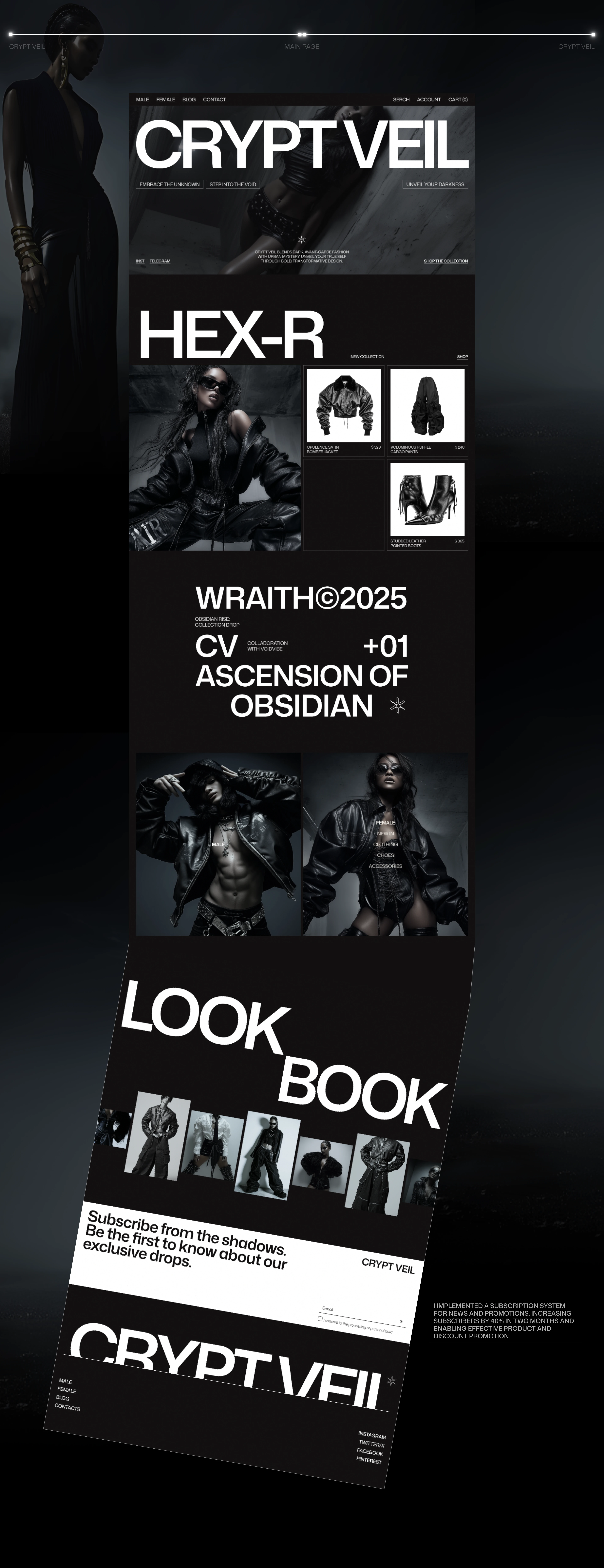 CRYPT VEIL: ONLINE STORE — Изображение №4 — Интерфейсы, Брендинг на Dprofile