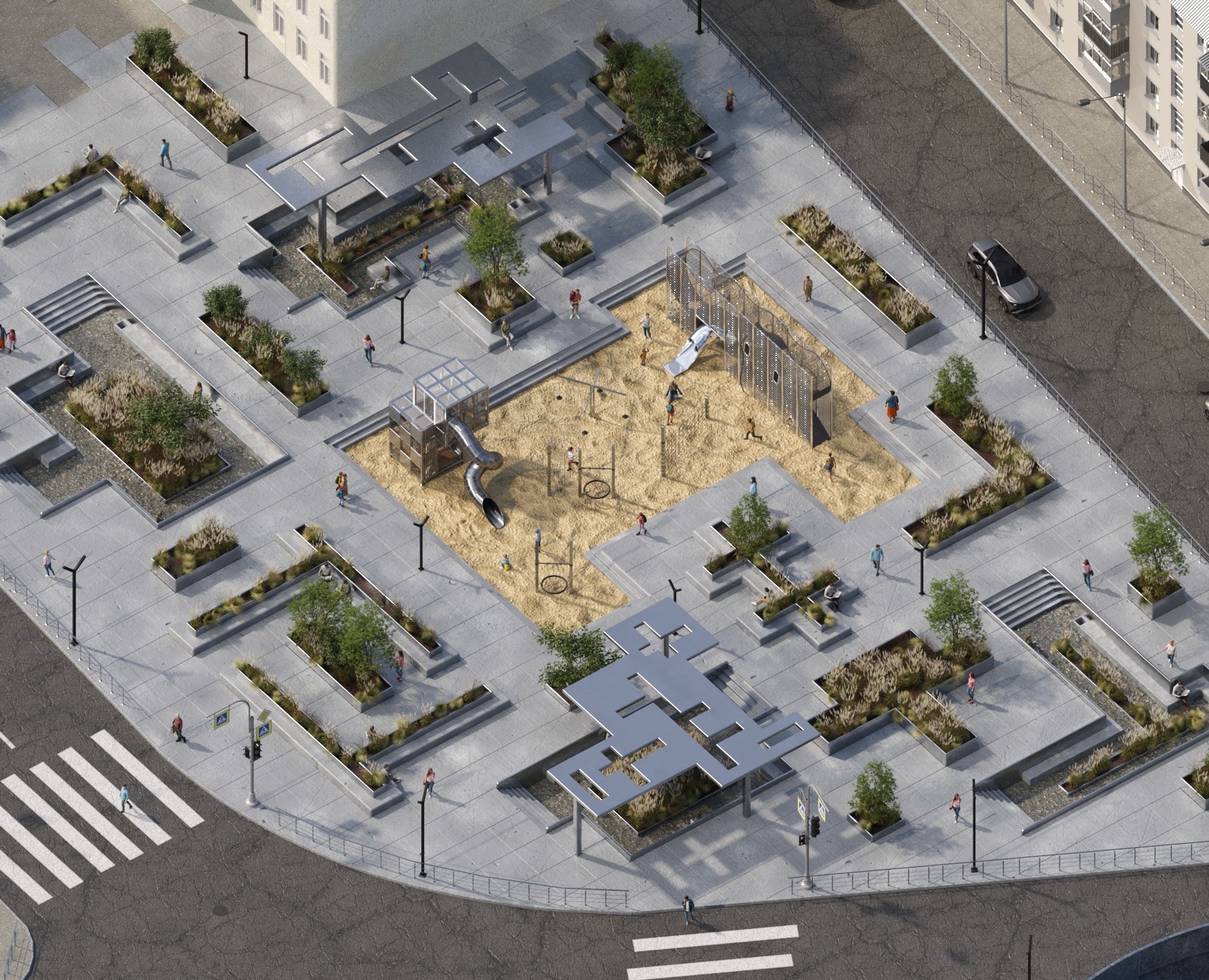 Сквер «Красное знамя» — 3D, Архитектура на Dprofile