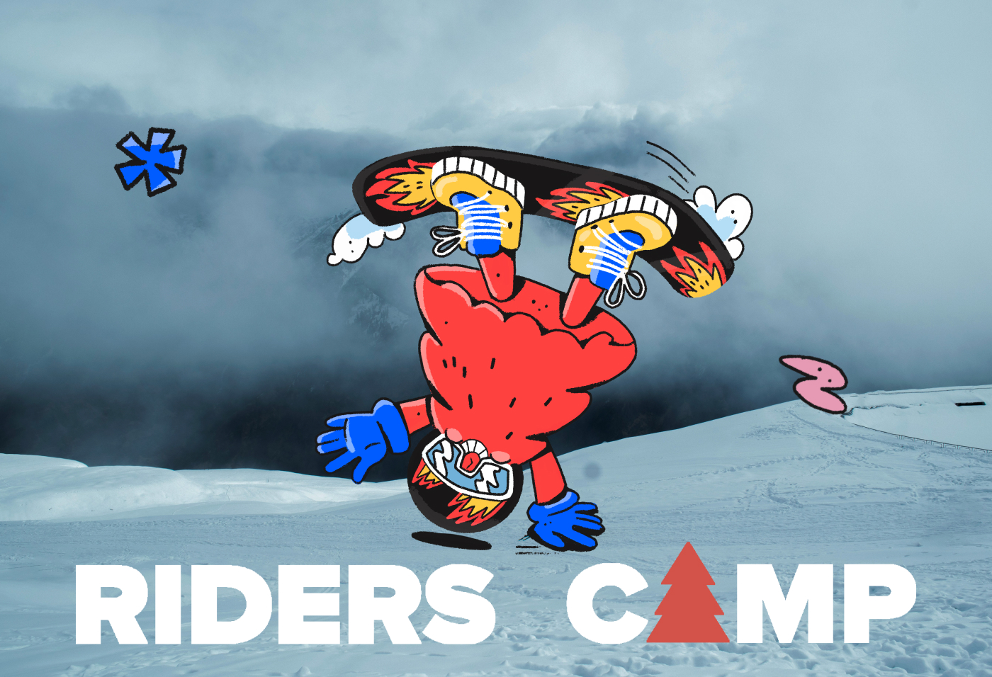 Зимние стикеры и открытка для Riders Camp — Изображение №1 — Иллюстрация, Графика на Dprofile