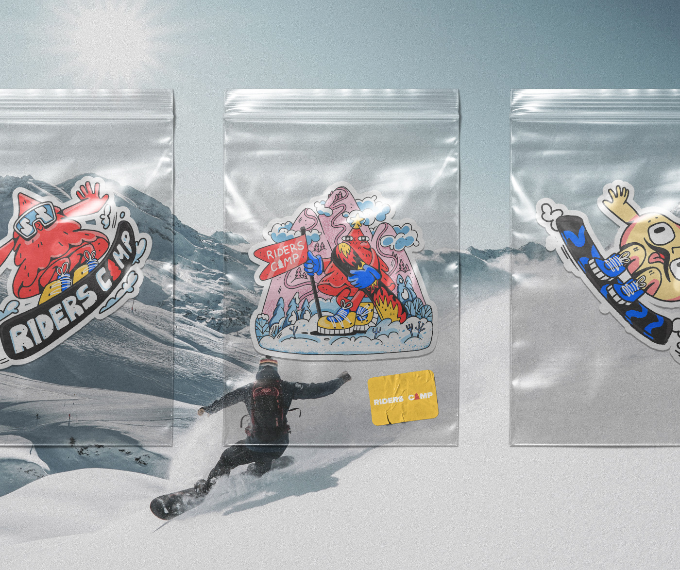 Зимние стикеры и открытка для Riders Camp — Изображение №9 — Иллюстрация, Графика на Dprofile