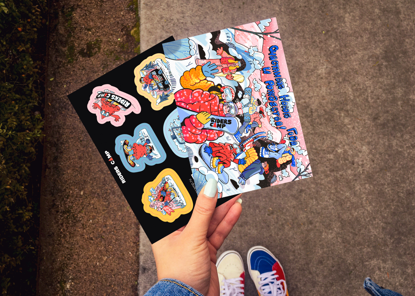 Зимние стикеры и открытка для Riders Camp — Изображение №13 — Иллюстрация, Графика на Dprofile