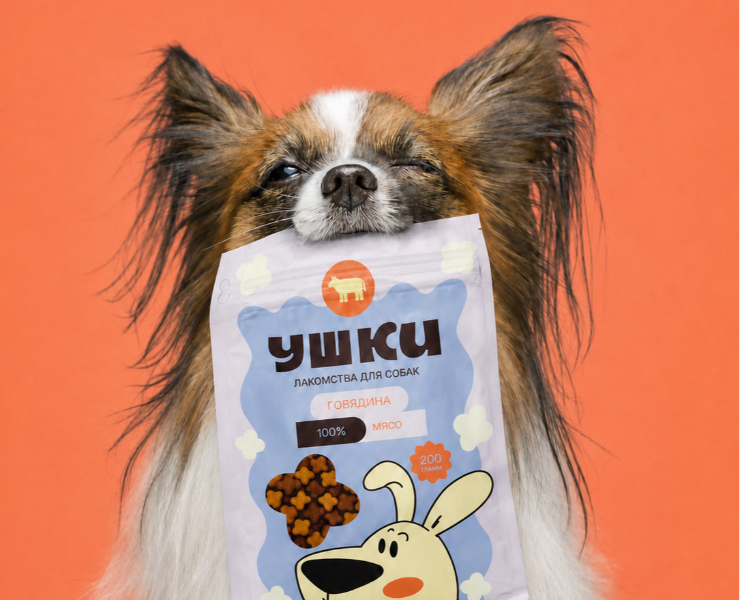 Ушки - айдентика бренда лакомства для собак на Dprofile