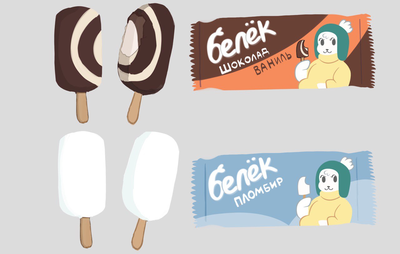 Белёк | Концепт Мороженого — Изображение №2 — Брендинг, Иллюстрация на Dprofile