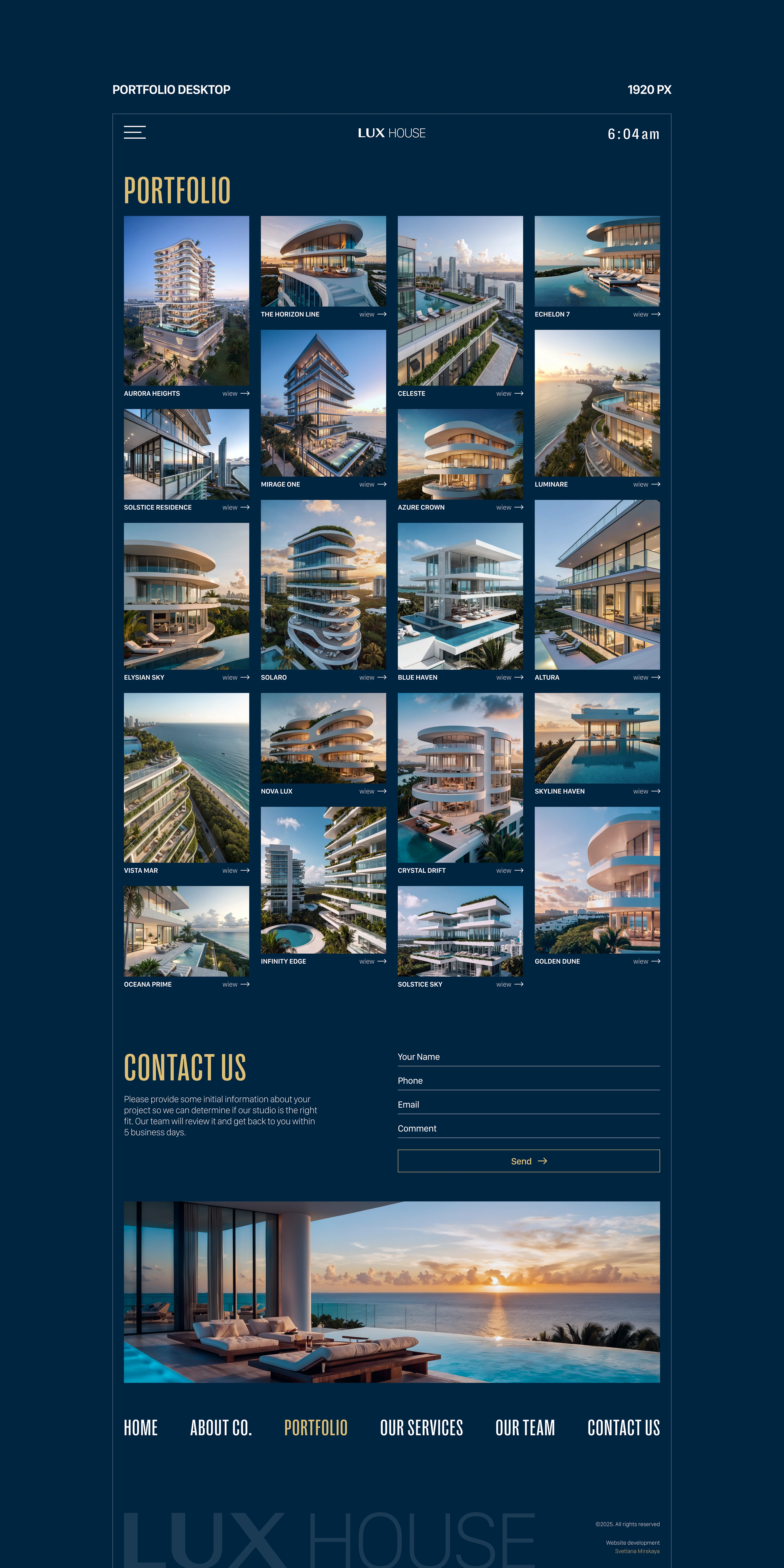 LUX House · Developer Website · UX/UI 2026 — Изображение №11 — Интерфейсы, Анимация на Dprofile