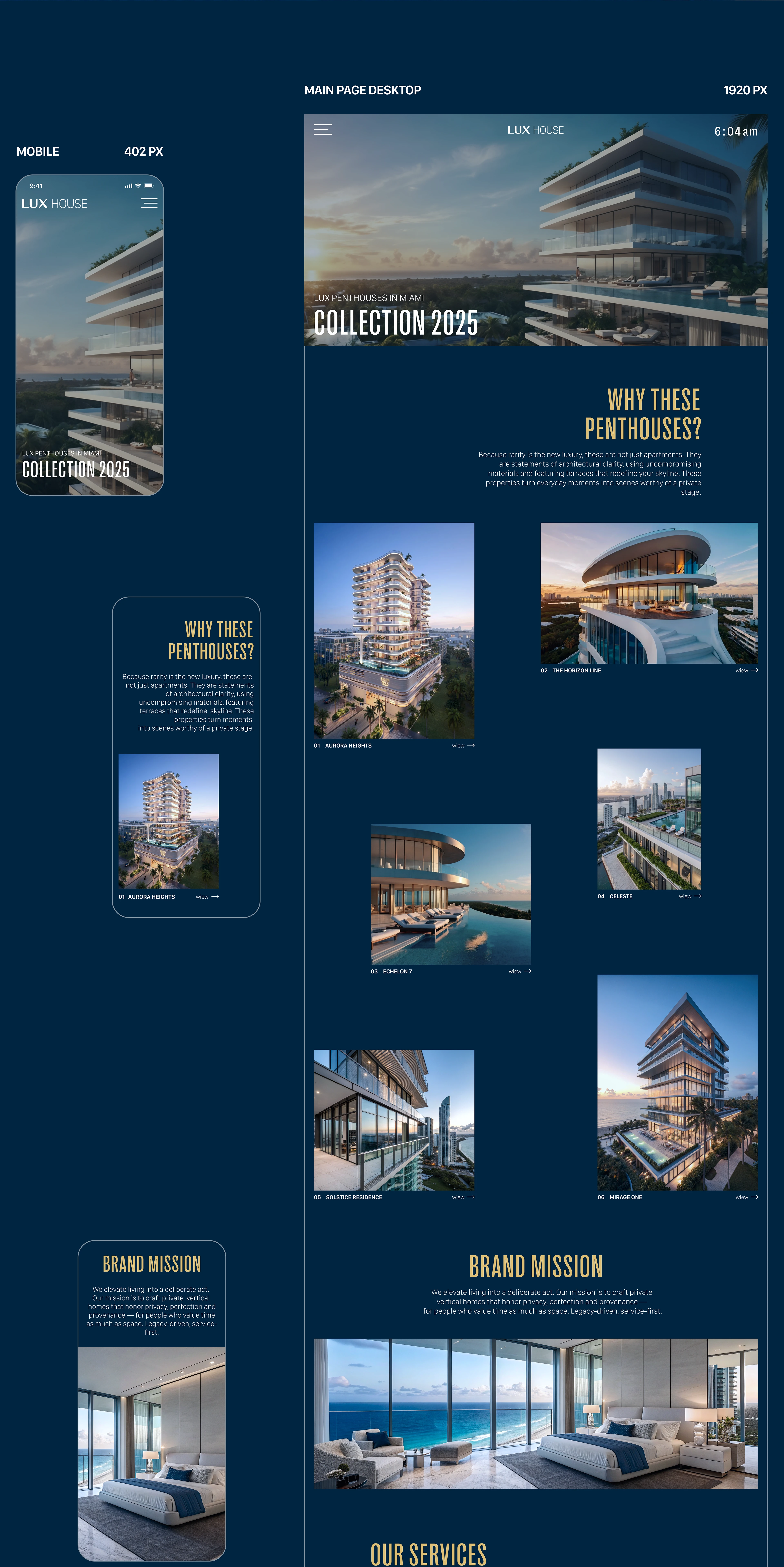 LUX House · Developer Website · UX/UI 2026 — Изображение №6 — Интерфейсы, Анимация на Dprofile